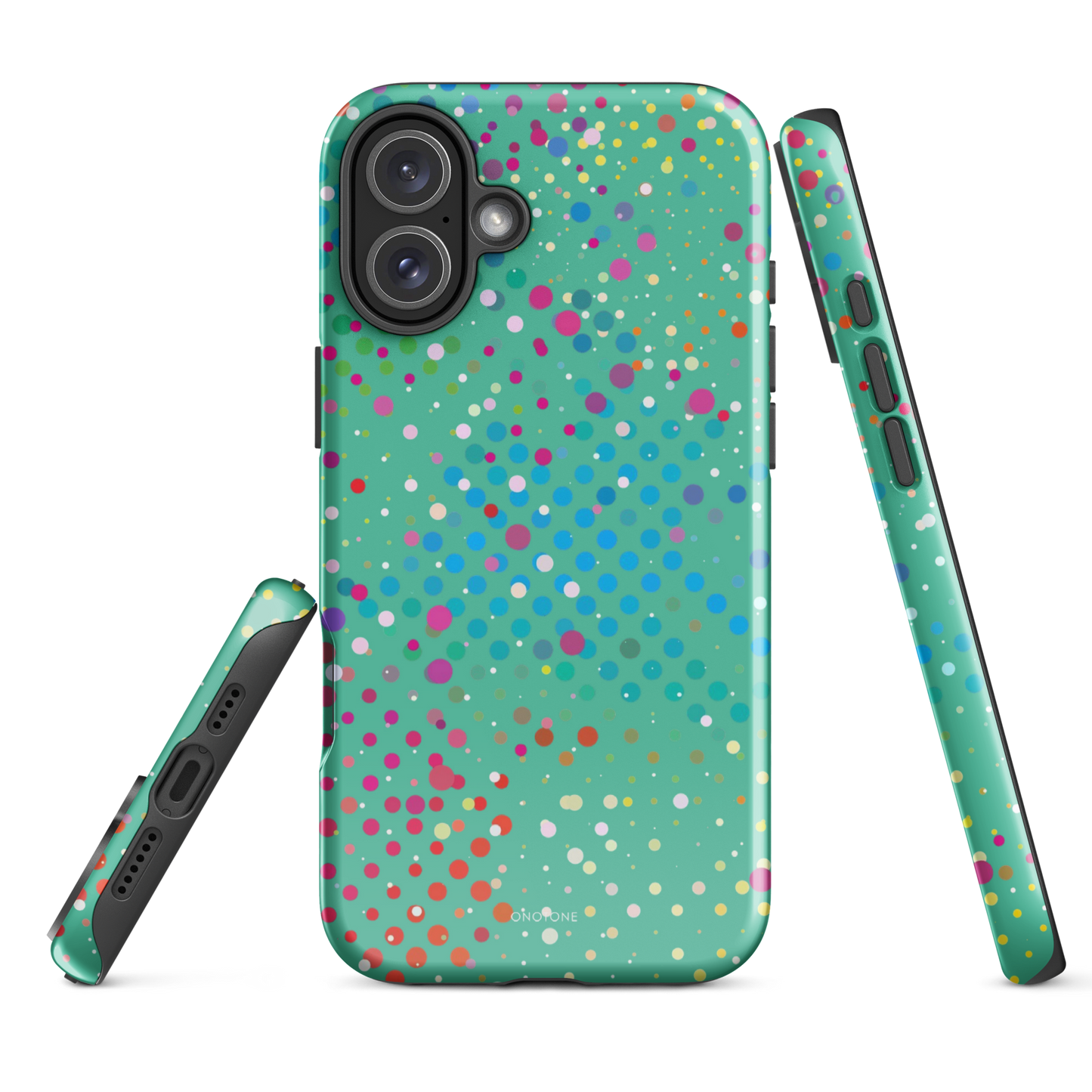 Pearl Aqua Polka Dot iPhone 16 Plus (MagSafe) Case