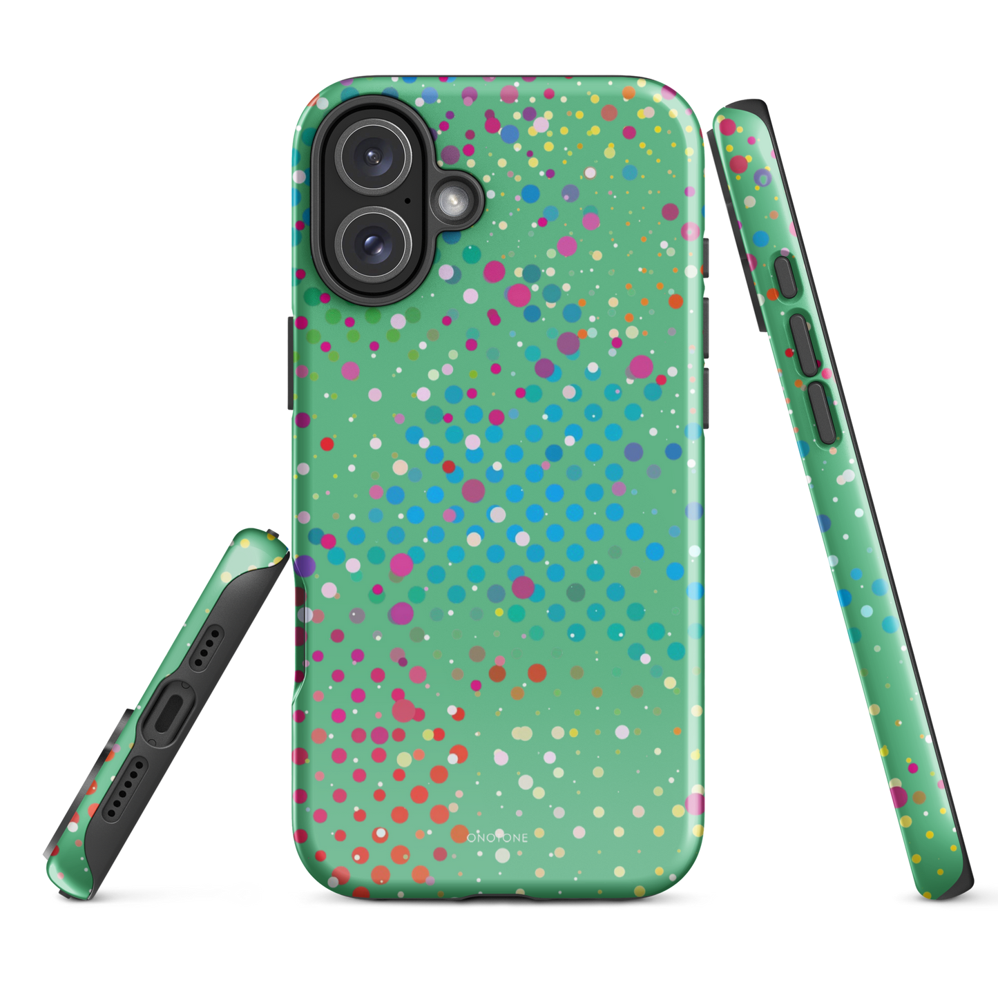 Medium Aquamarine Polka Dot iPhone 16 Plus (MagSafe) Case