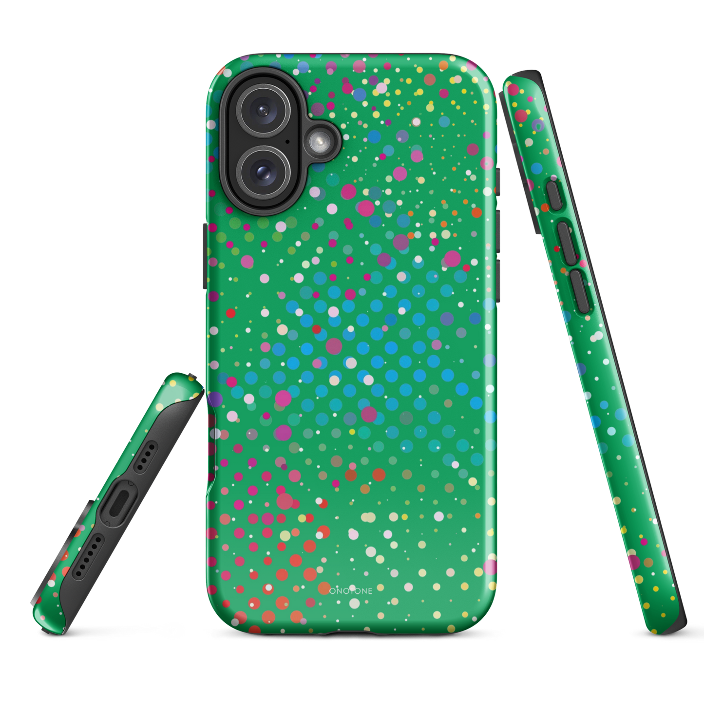 Shamrock Green Polka Dot iPhone 16 Plus (MagSafe) Case