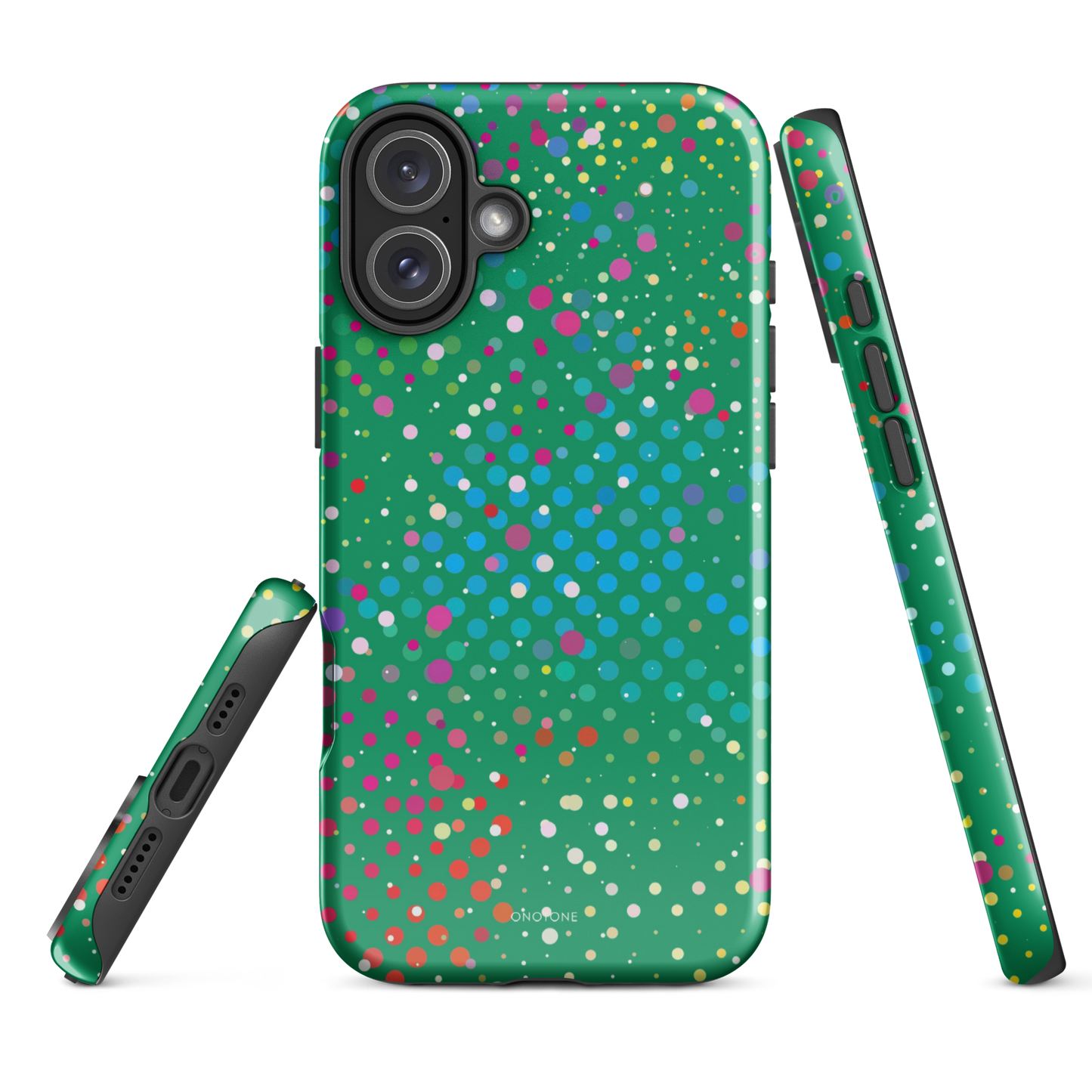 Irish Green Polka Dot iPhone 16 Plus (MagSafe) Case