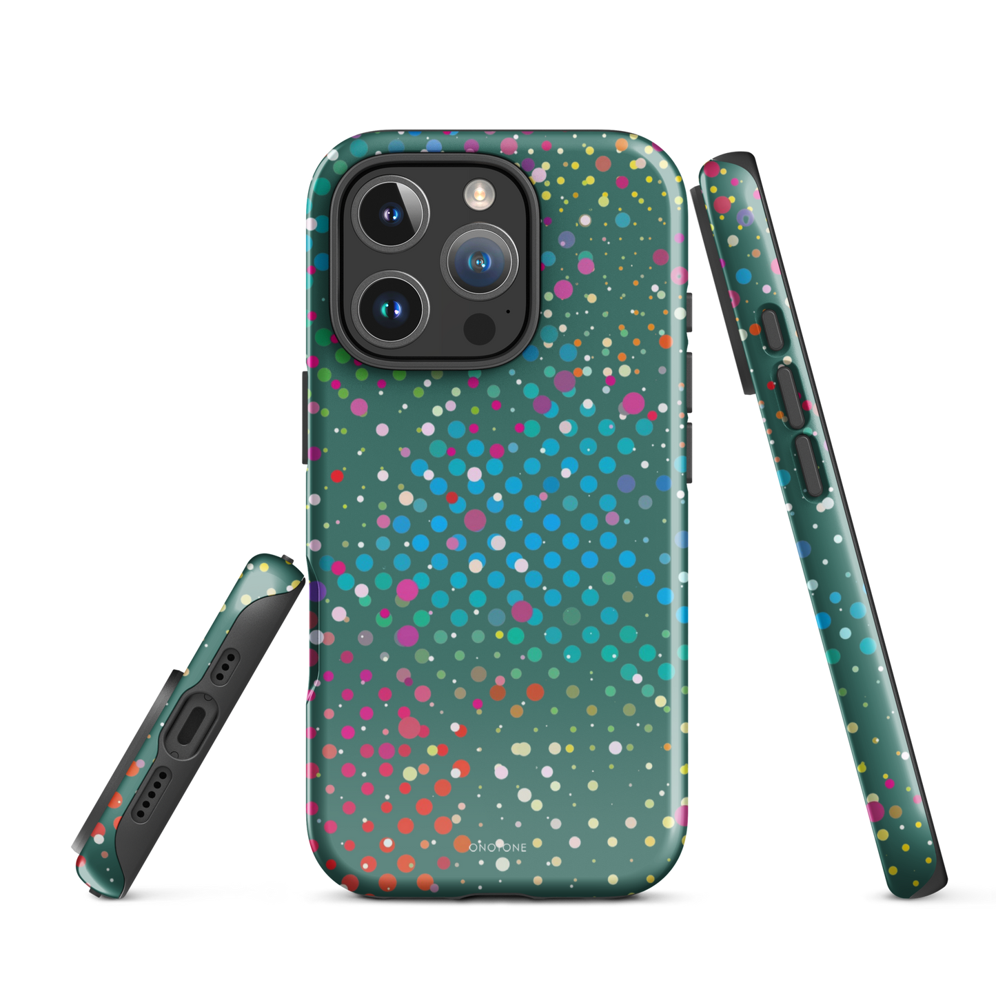 Bottle Green Polka Dot iPhone 16 Pro (MagSafe) Case