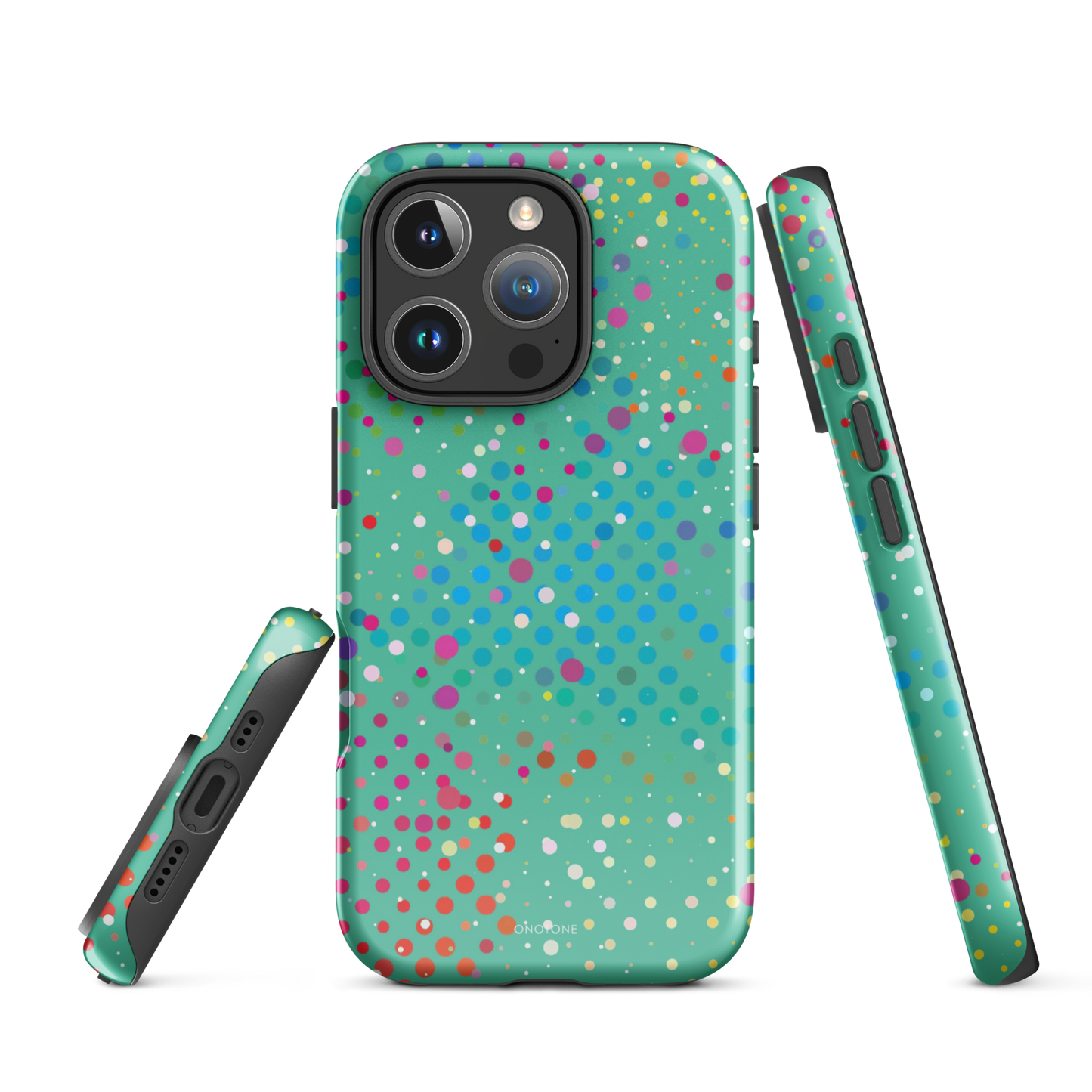 Pearl Aqua Polka Dot iPhone 16 Pro (MagSafe) Case