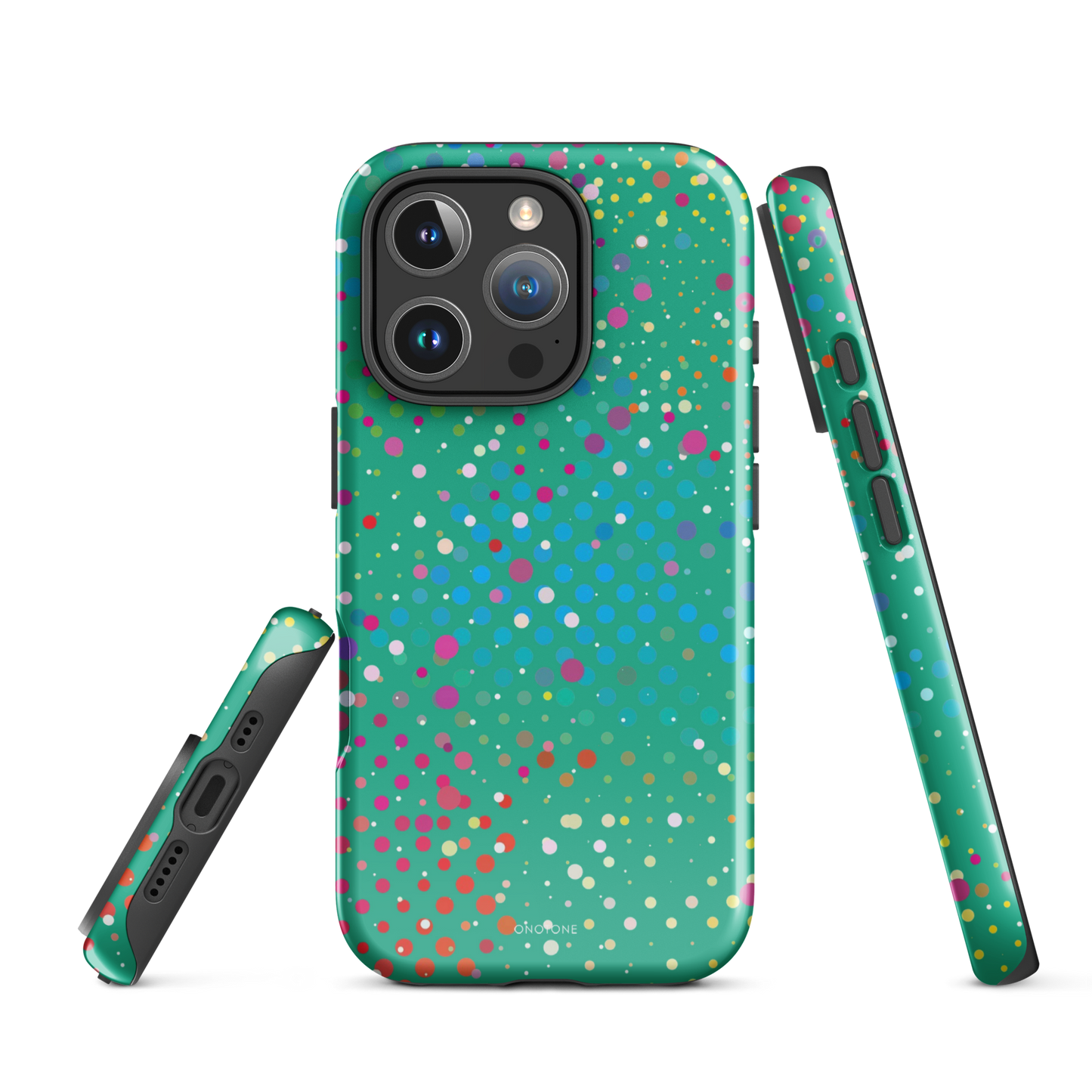 Persian Green Polka Dot iPhone 16 Pro (MagSafe) Case