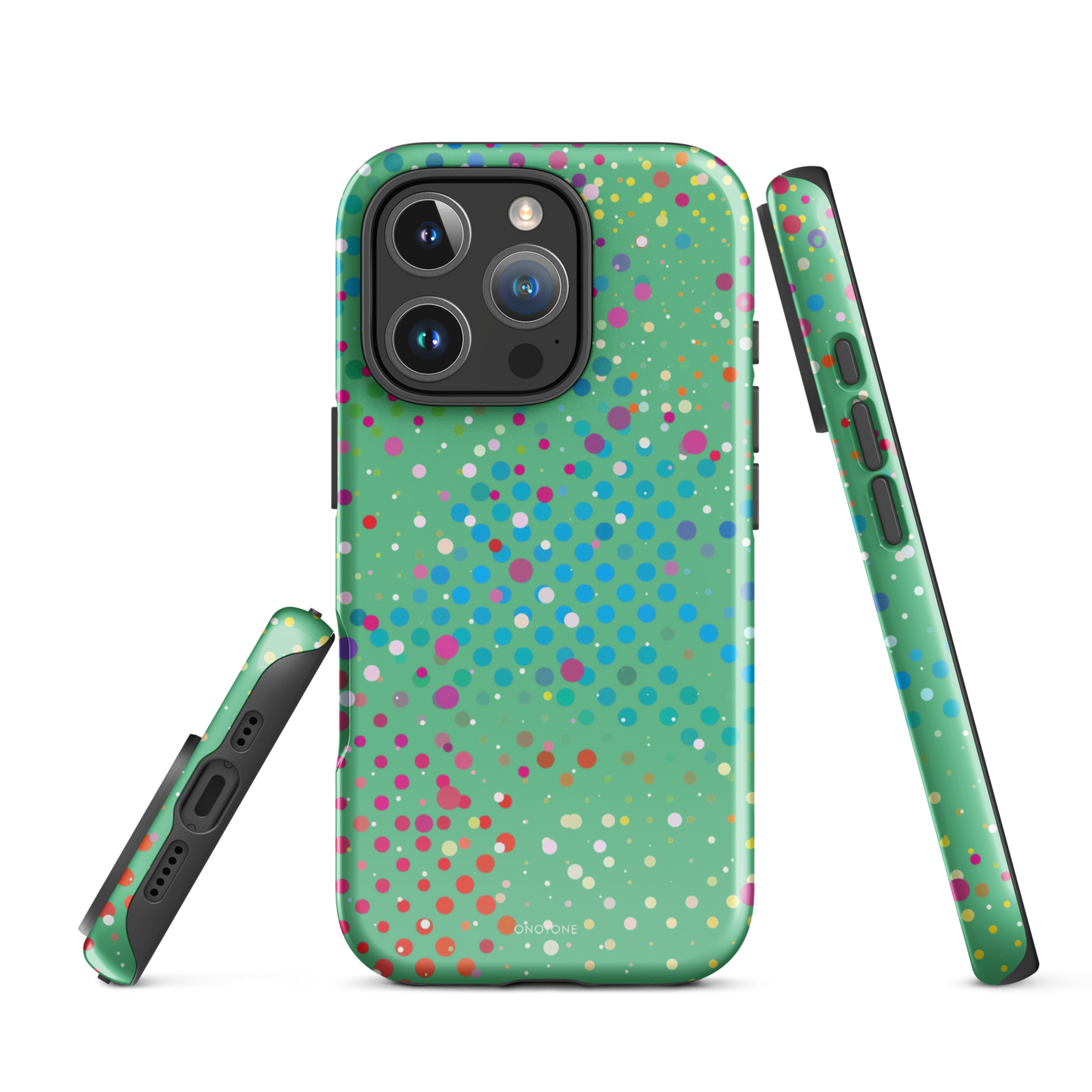 Medium Aquamarine Polka Dot iPhone 16 Pro (MagSafe) Case