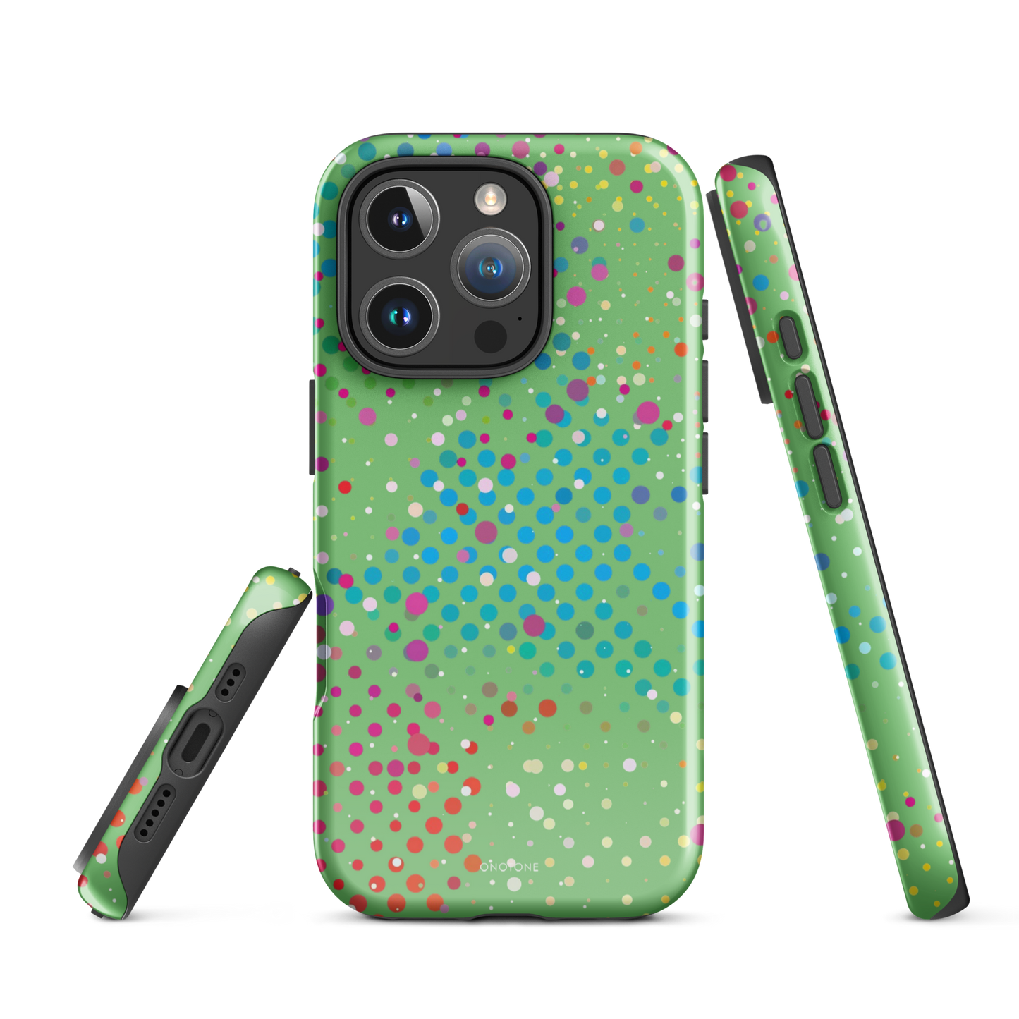 Pale Olive Green Polka Dot iPhone 16 Pro (MagSafe) Case