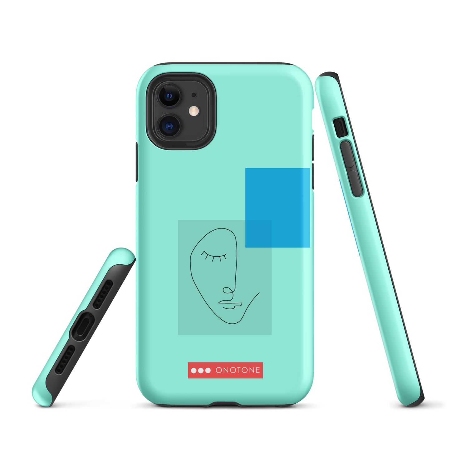 Dual Layer blue modern iPhone® Case