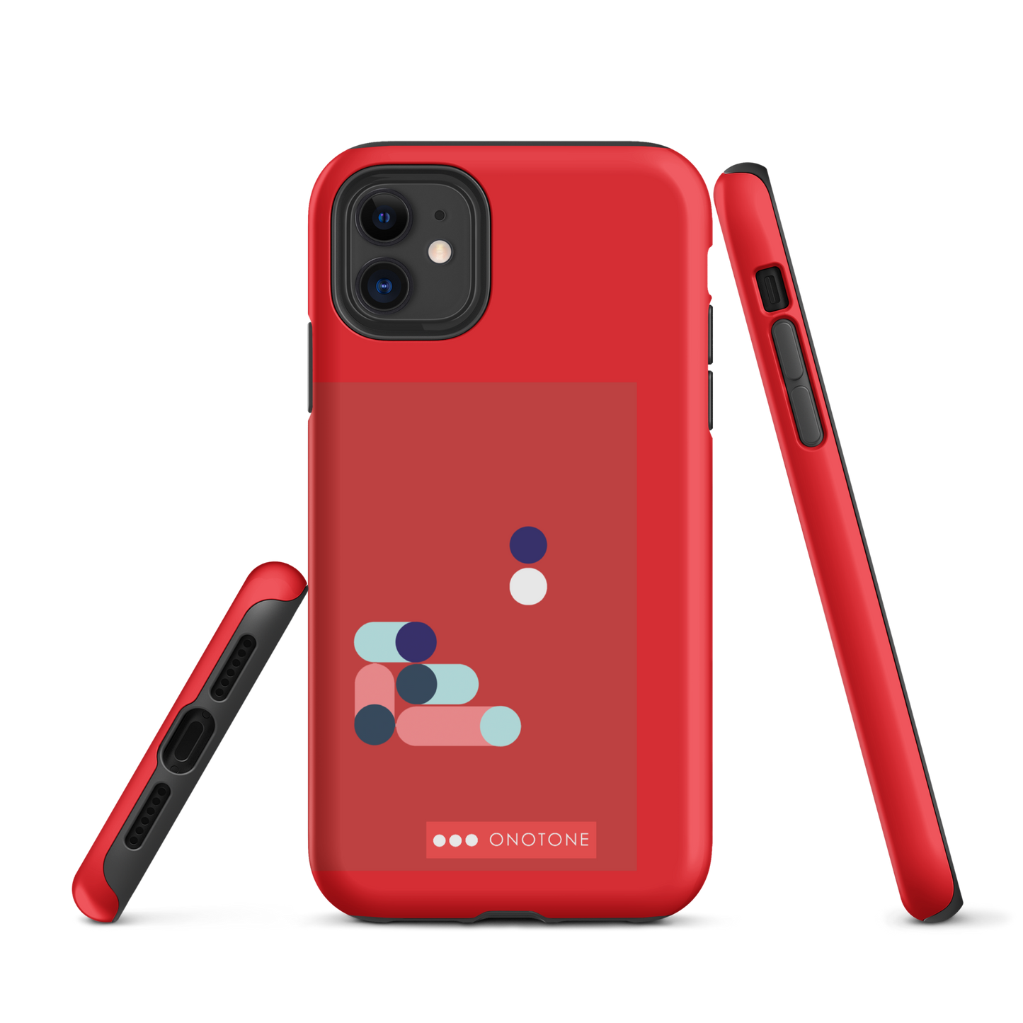 Dual Layer red modern iPhone® Case
