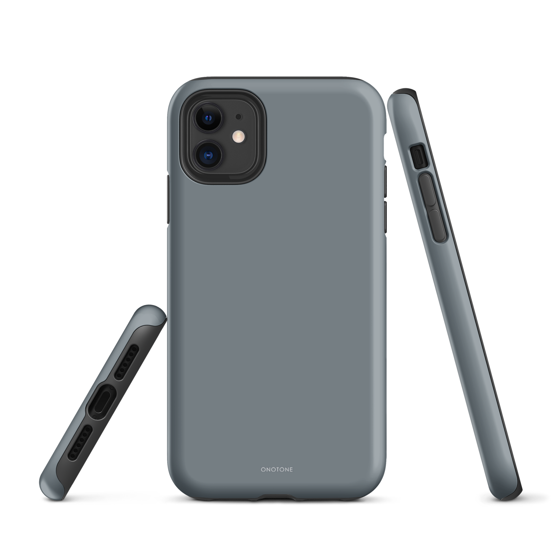 Gray minimalist iPhone case - Pantone 430, side view