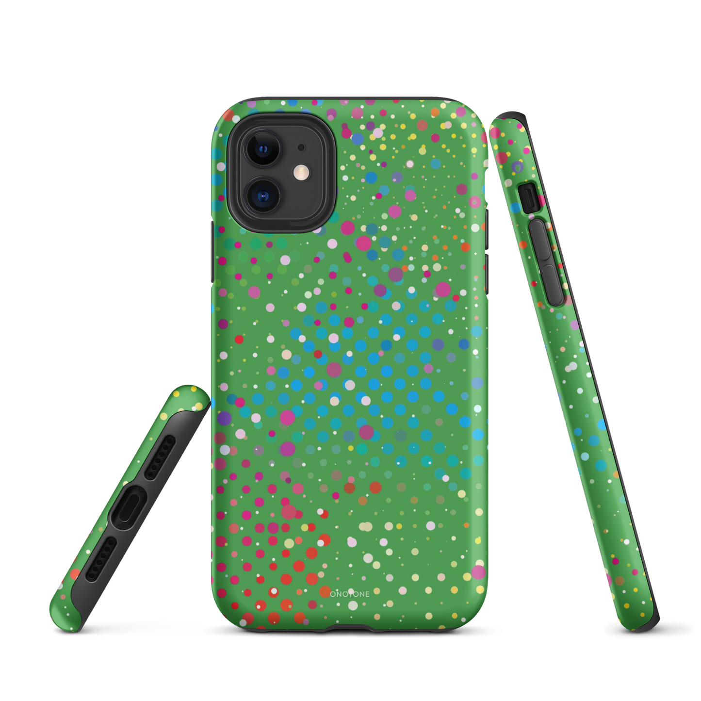 Dark Pastel Green Polka Dot iPhone 11 Pro Case