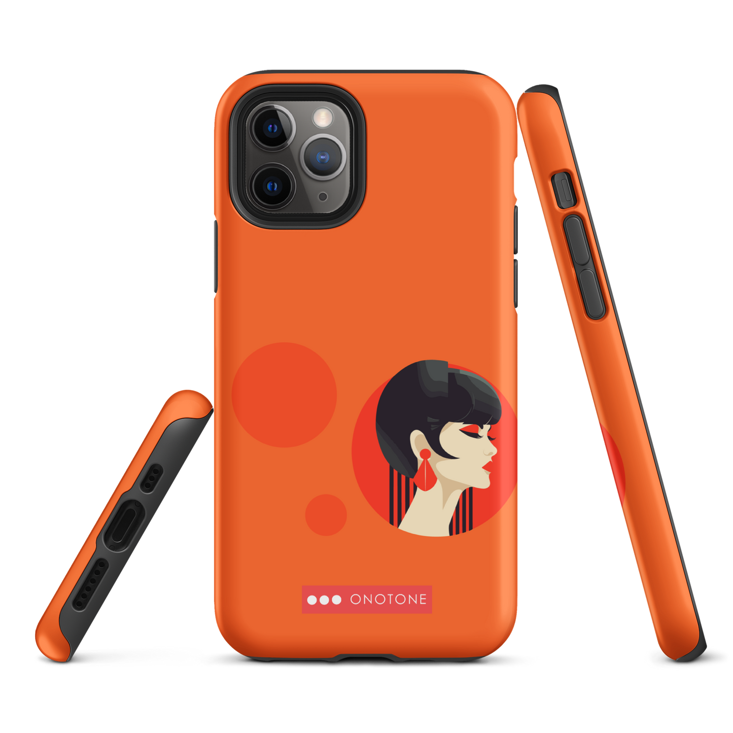 Dual Layer orange modern iPhone® Case