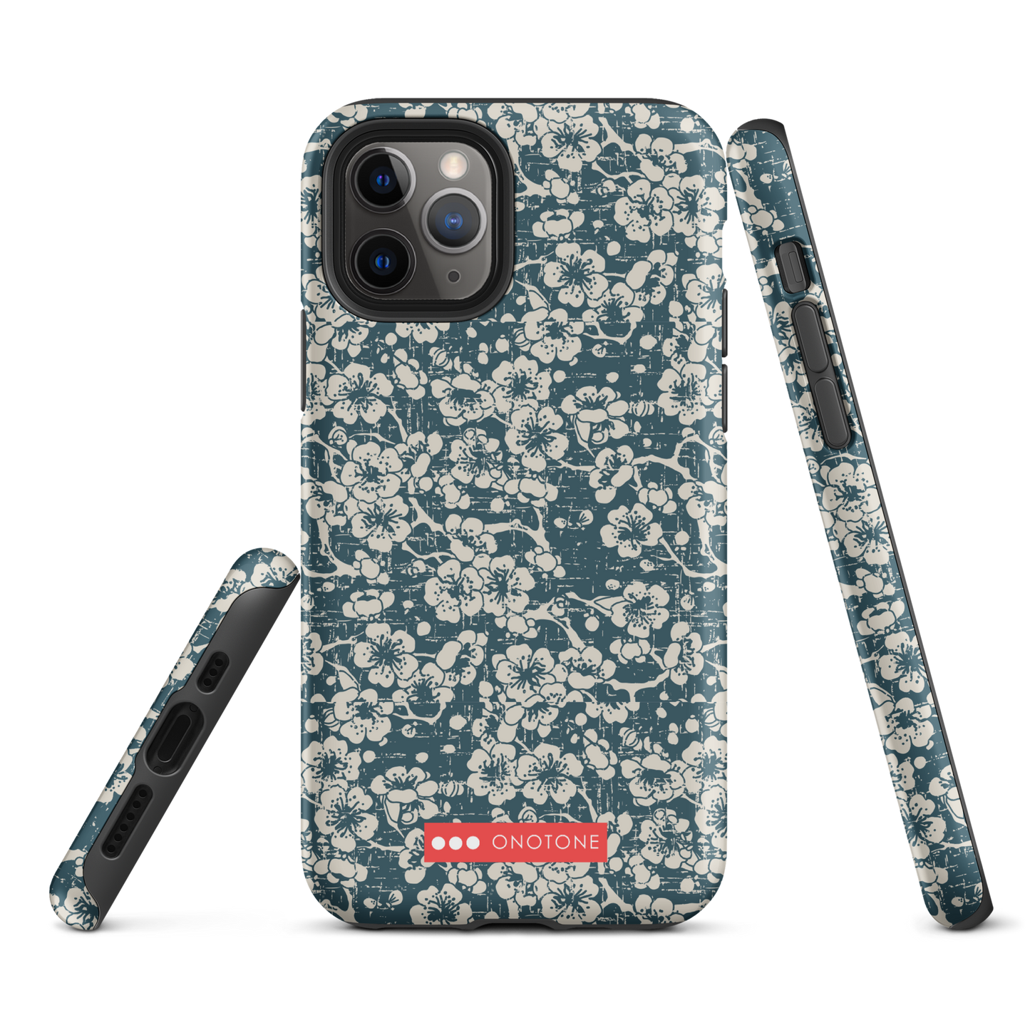 Japanese design indigo iPhone® Case with blue sakra patterns