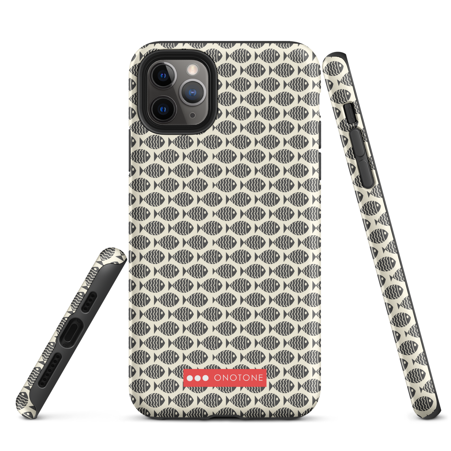 Japanese design indigo iPhone® Case with fish patterns