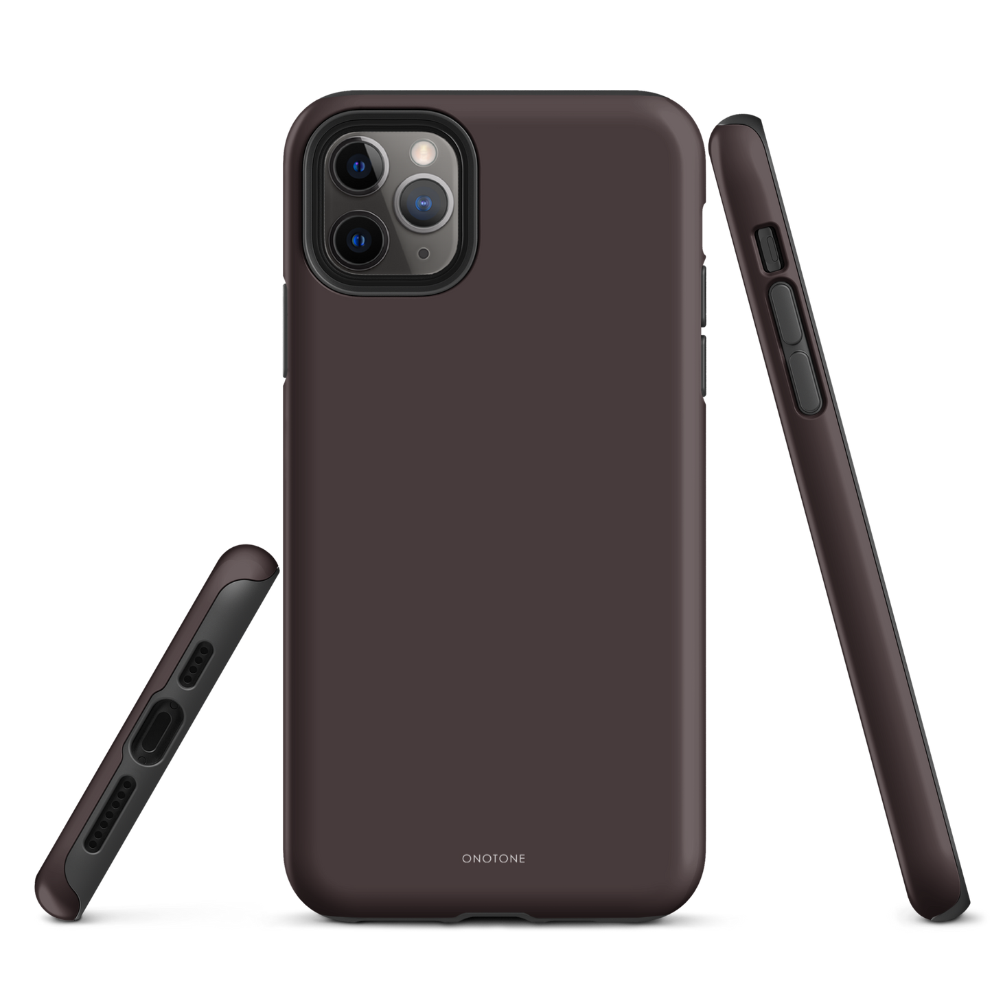 TAUPE BROWN MINIMALIST IPHONE® CASE - PANTONE® CHOCOLATE PLUM