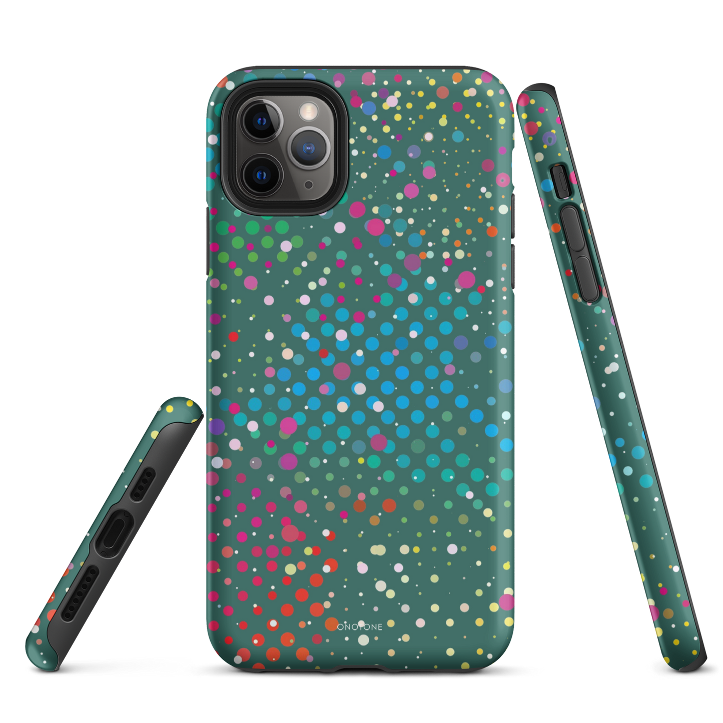 Bottle Green Polka Dot iPhone 12 mini Case