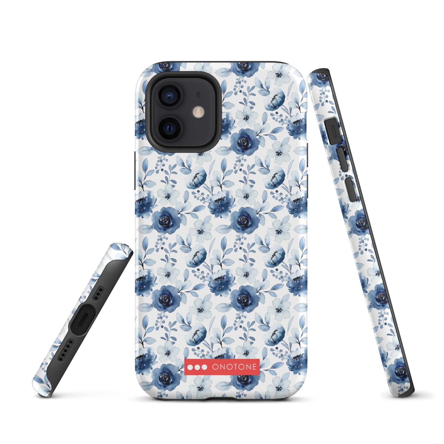 Japanese design indigo iPhone® Case with blue flowers