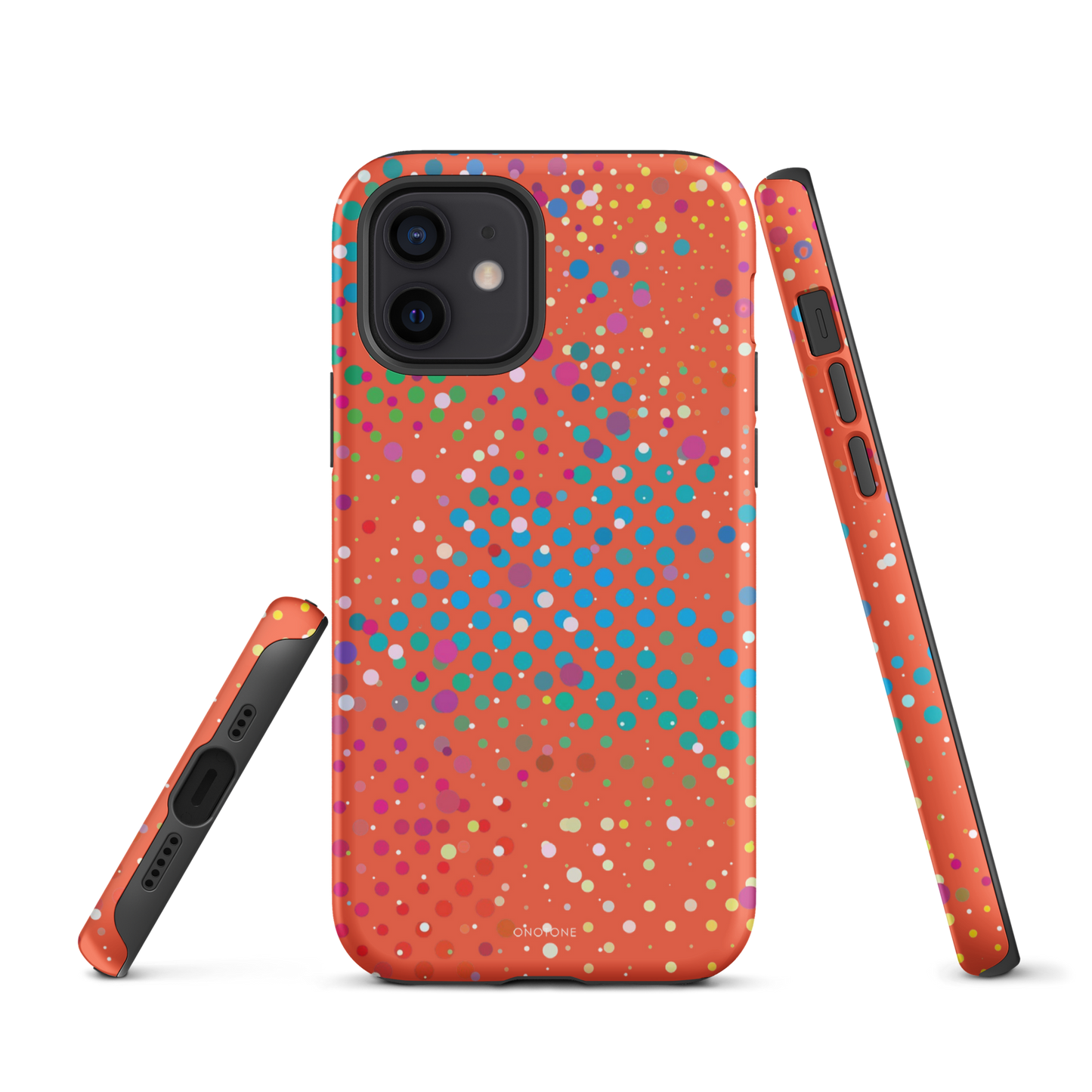 Vivid Crimson Polka Dot iPhone 12 Pro Case