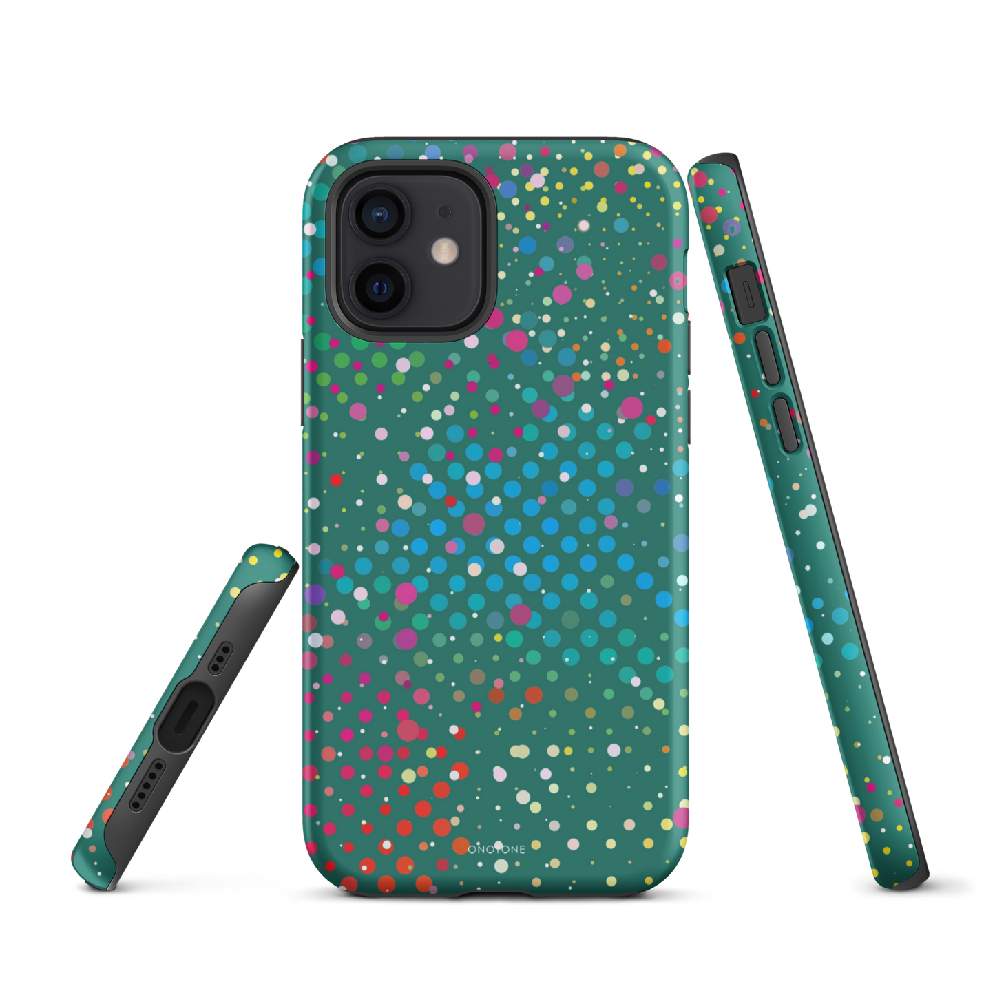 Rain Forest Green Polka Dot iPhone 12 Pro Case