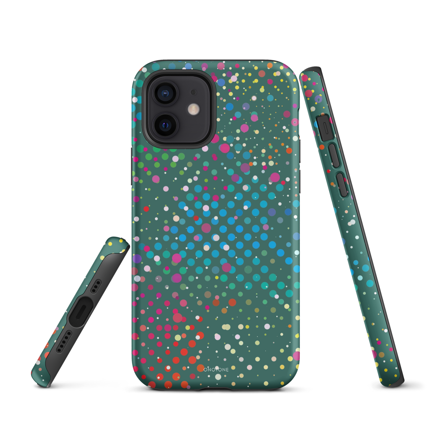 Bottle Green Polka Dot iPhone 12 Pro Case