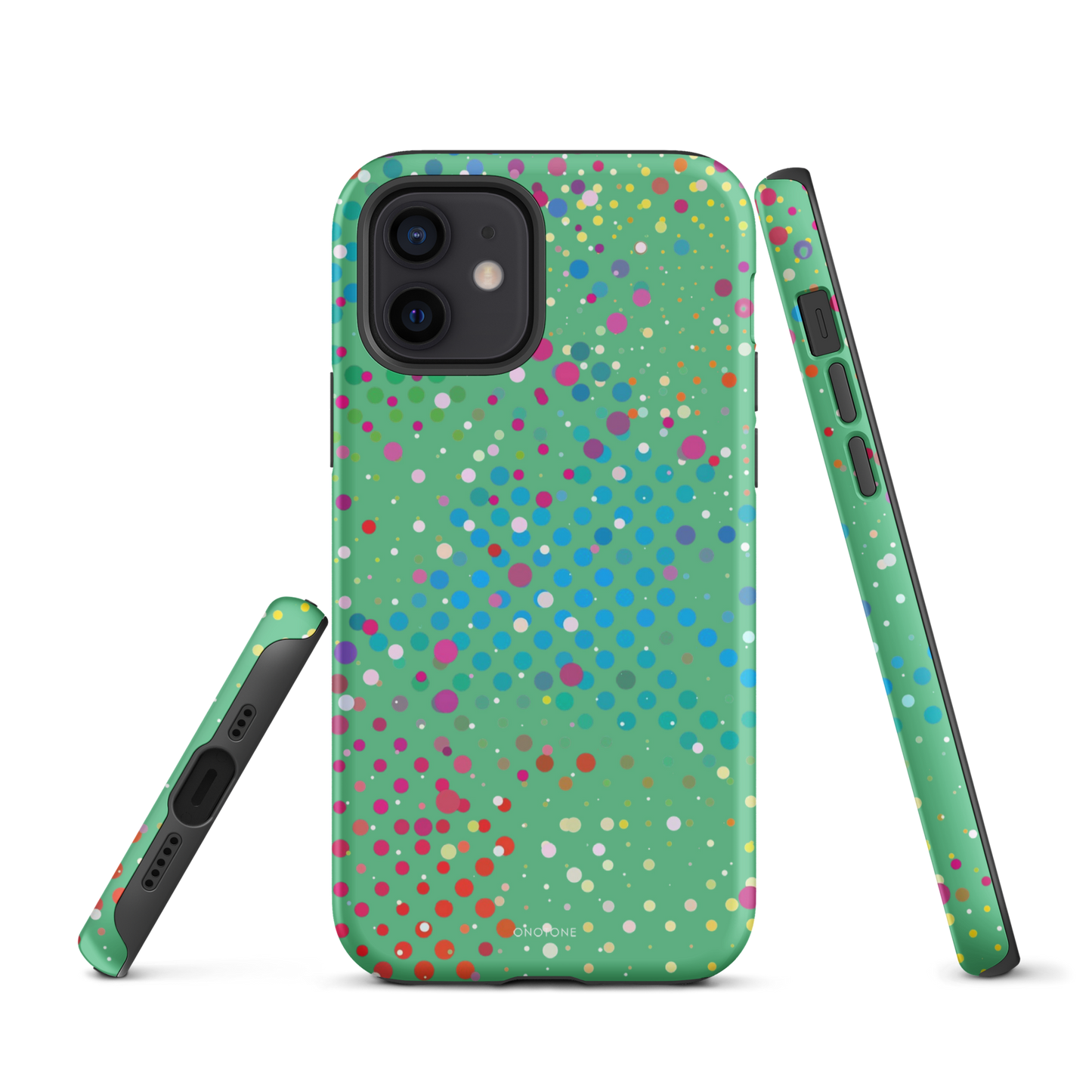 Medium Aquamarine Polka Dot iPhone 12 Pro Case
