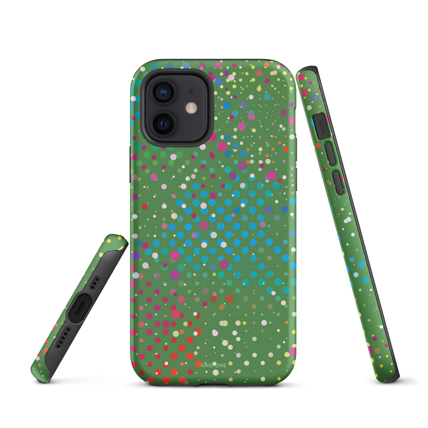 Forest Green Polka Dot iPhone 12 Pro Case