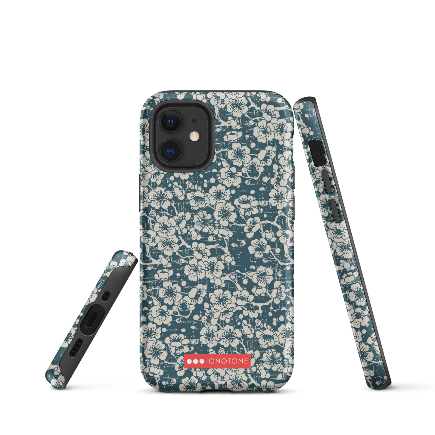 Japanese design indigo iPhone® Case with blue sakra patterns