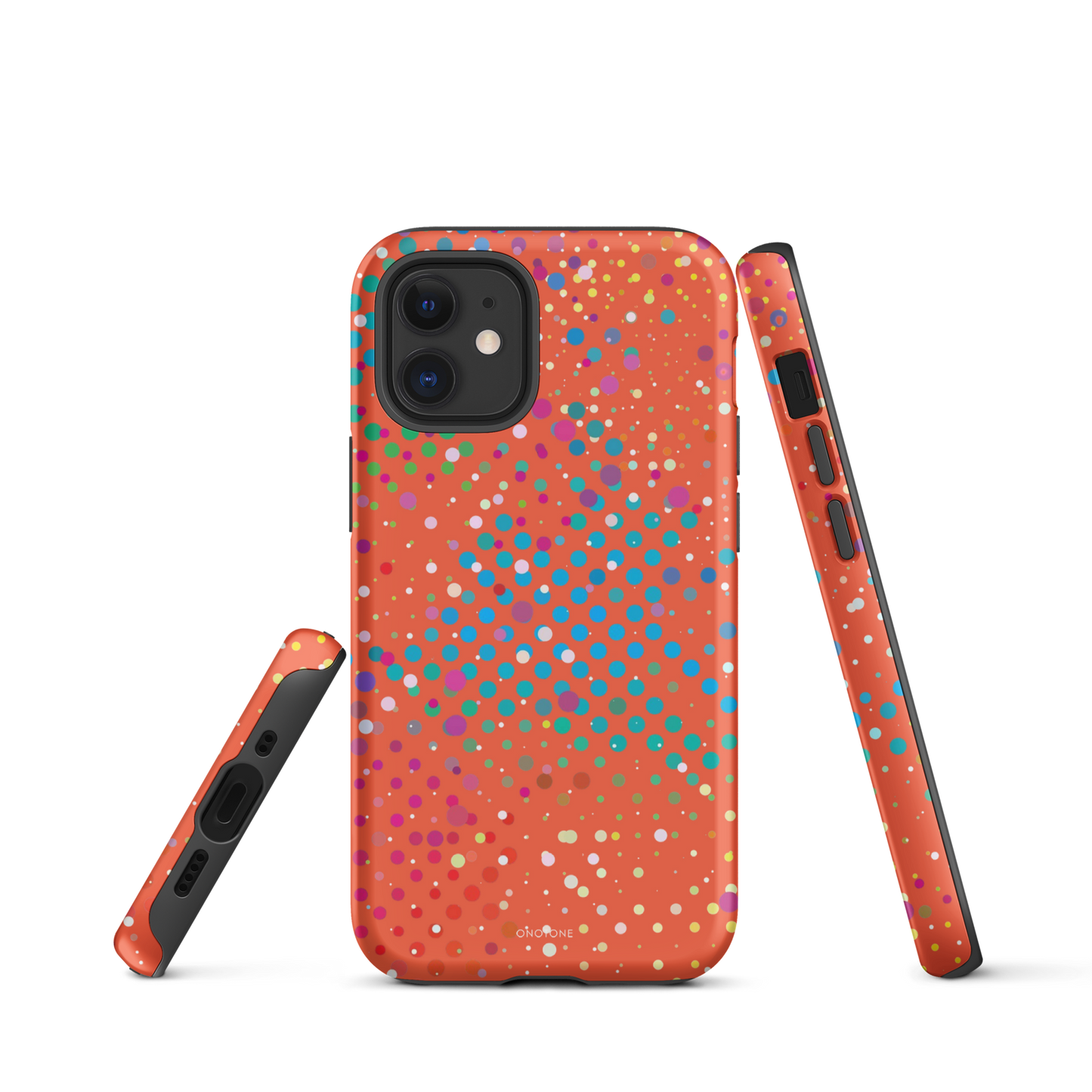 Vivid Crimson Polka Dot iPhone 12 Case