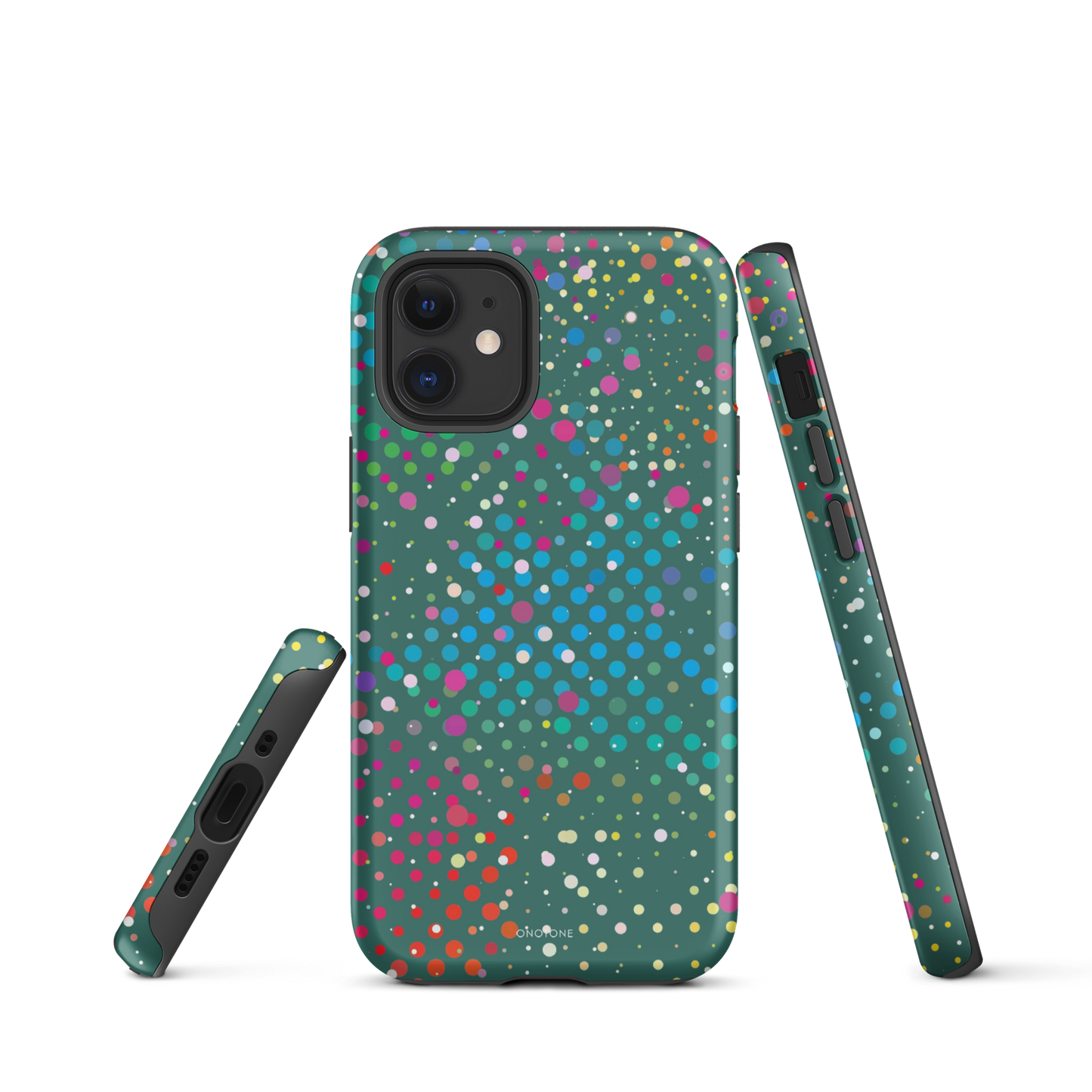 Bottle Green Polka Dot iPhone 12 Case