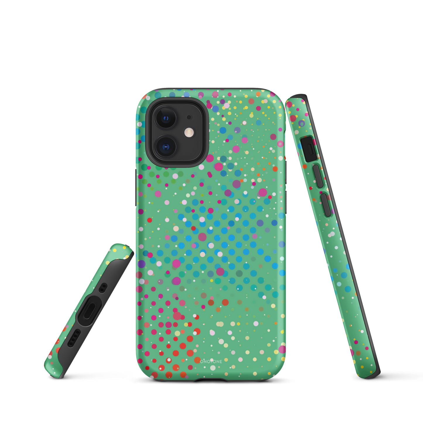 Medium Aquamarine Polka Dot iPhone 12 Case