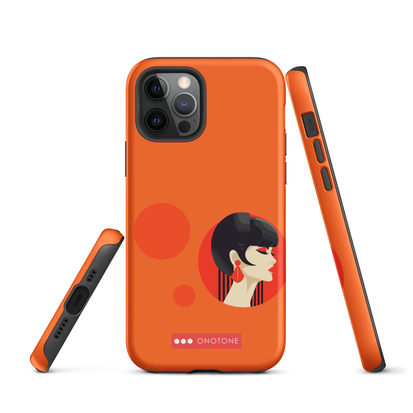 Dual Layer orange modern iPhone® Case