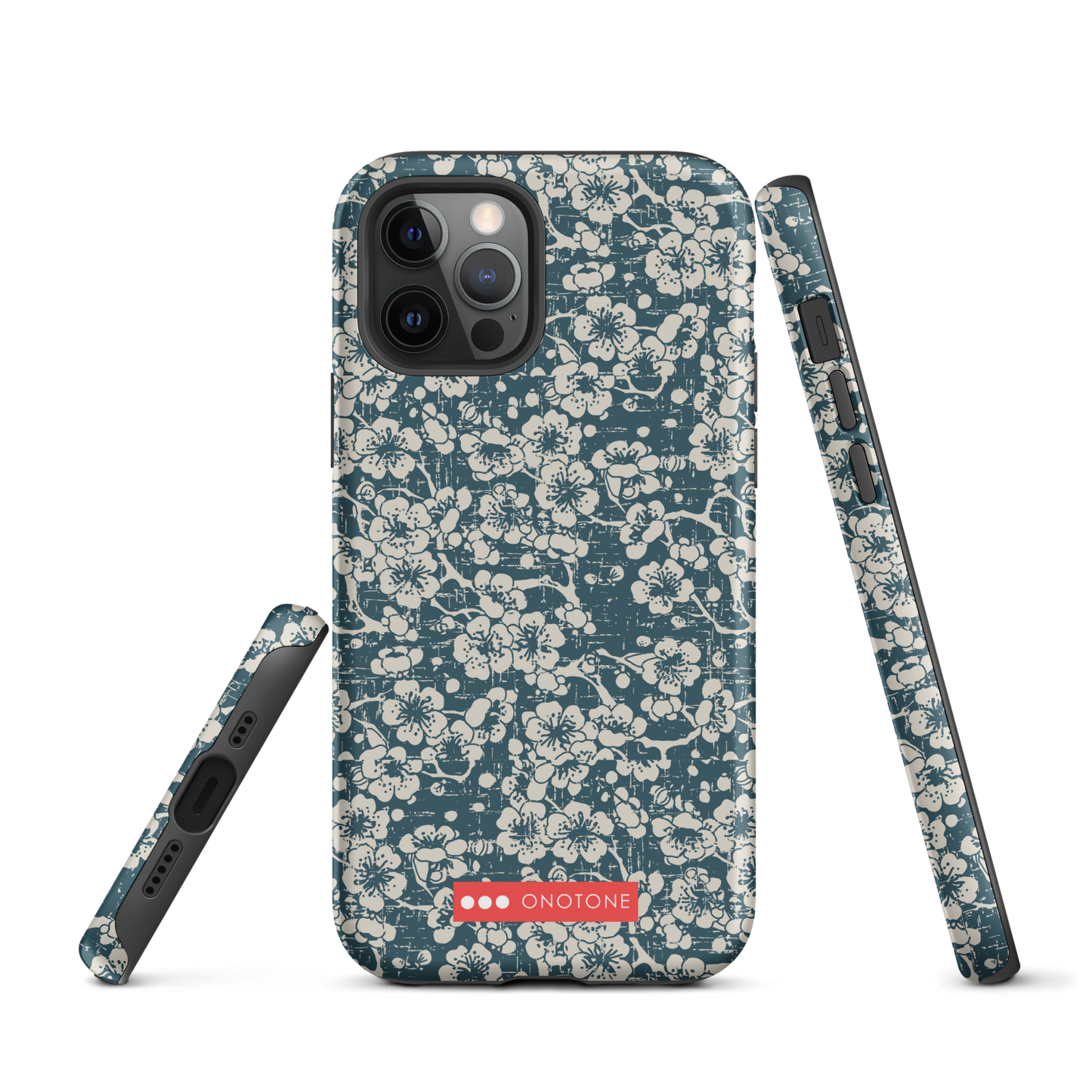 Japanese design indigo iPhone® Case with blue sakra patterns