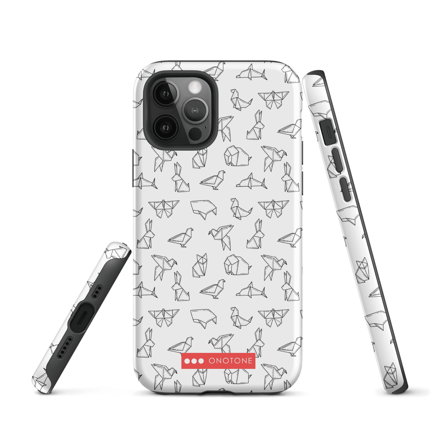 Japanese design indigo iPhone® Case with origami patterns  (IND-037)