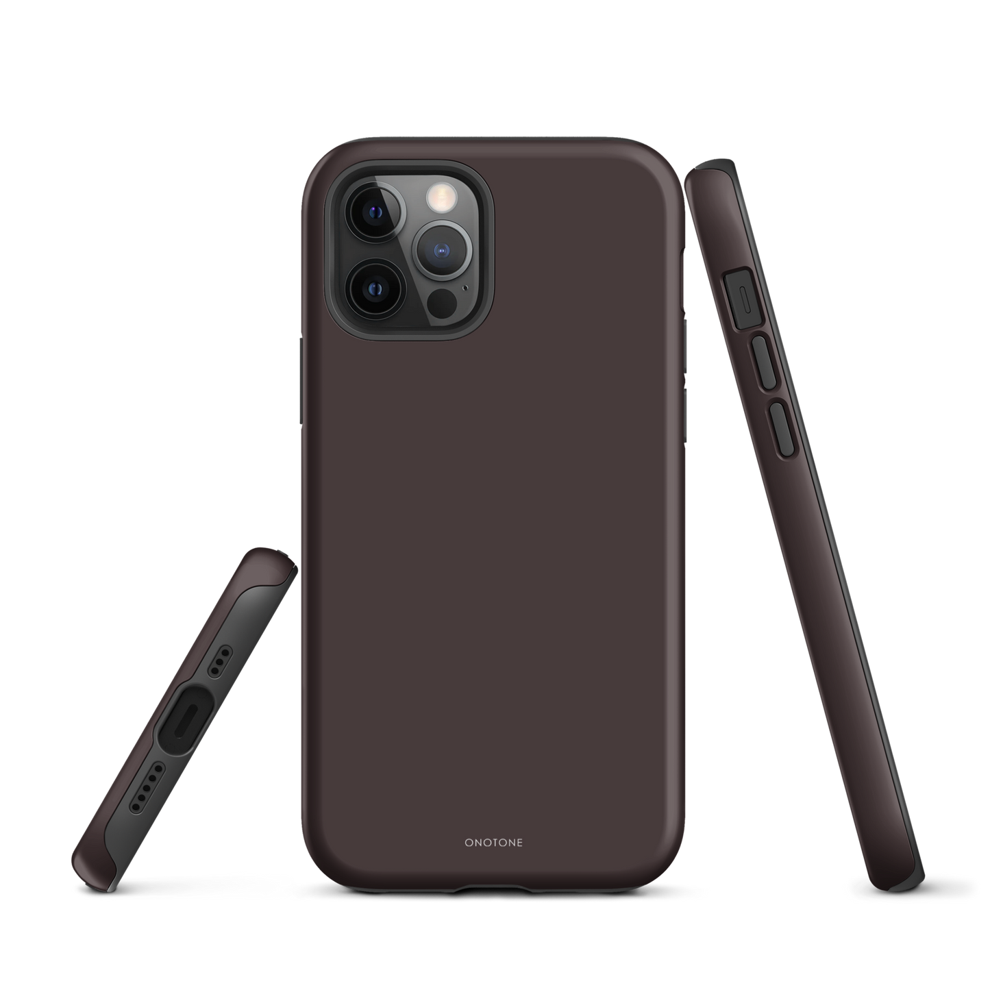TAUPE BROWN MINIMALIST IPHONE® CASE - PANTONE® CHOCOLATE PLUM
