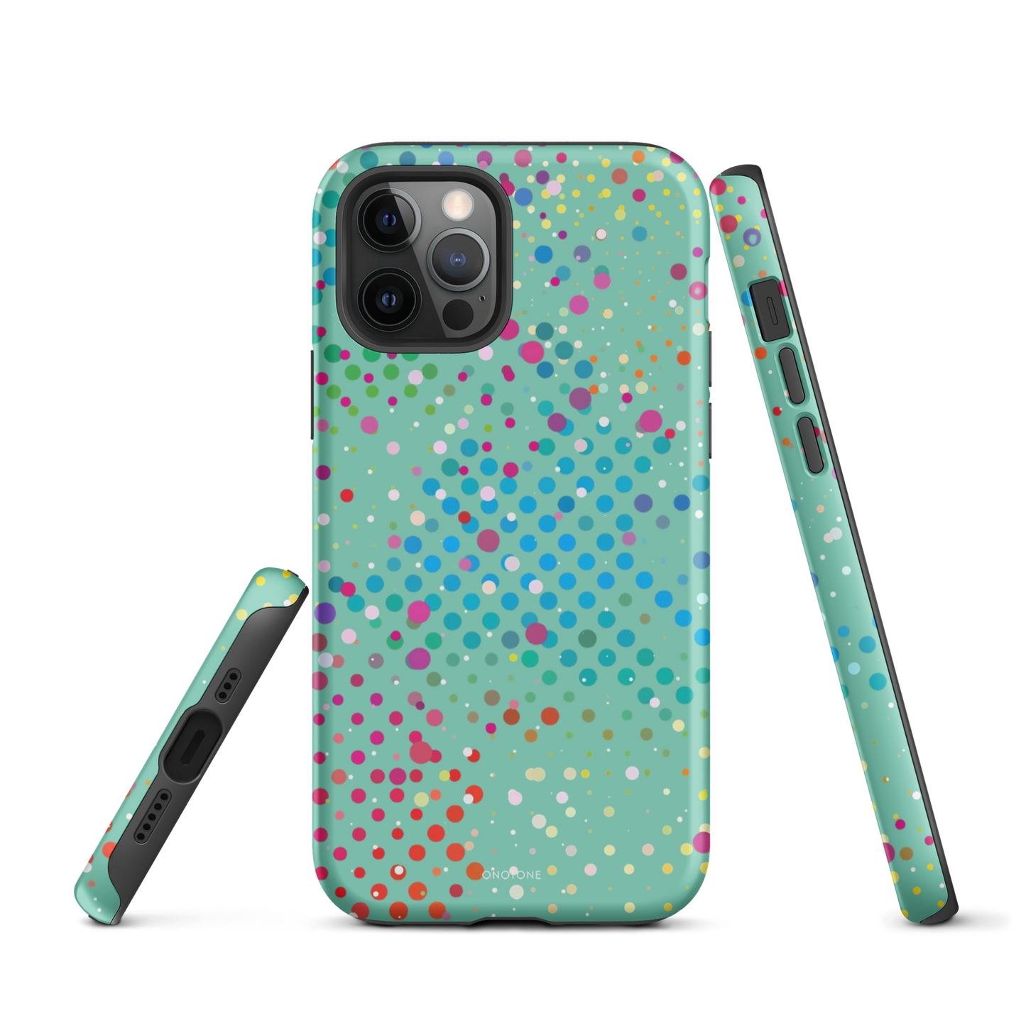 Middle Blue Green Polka Dot iPhone 12 Pro Max Case