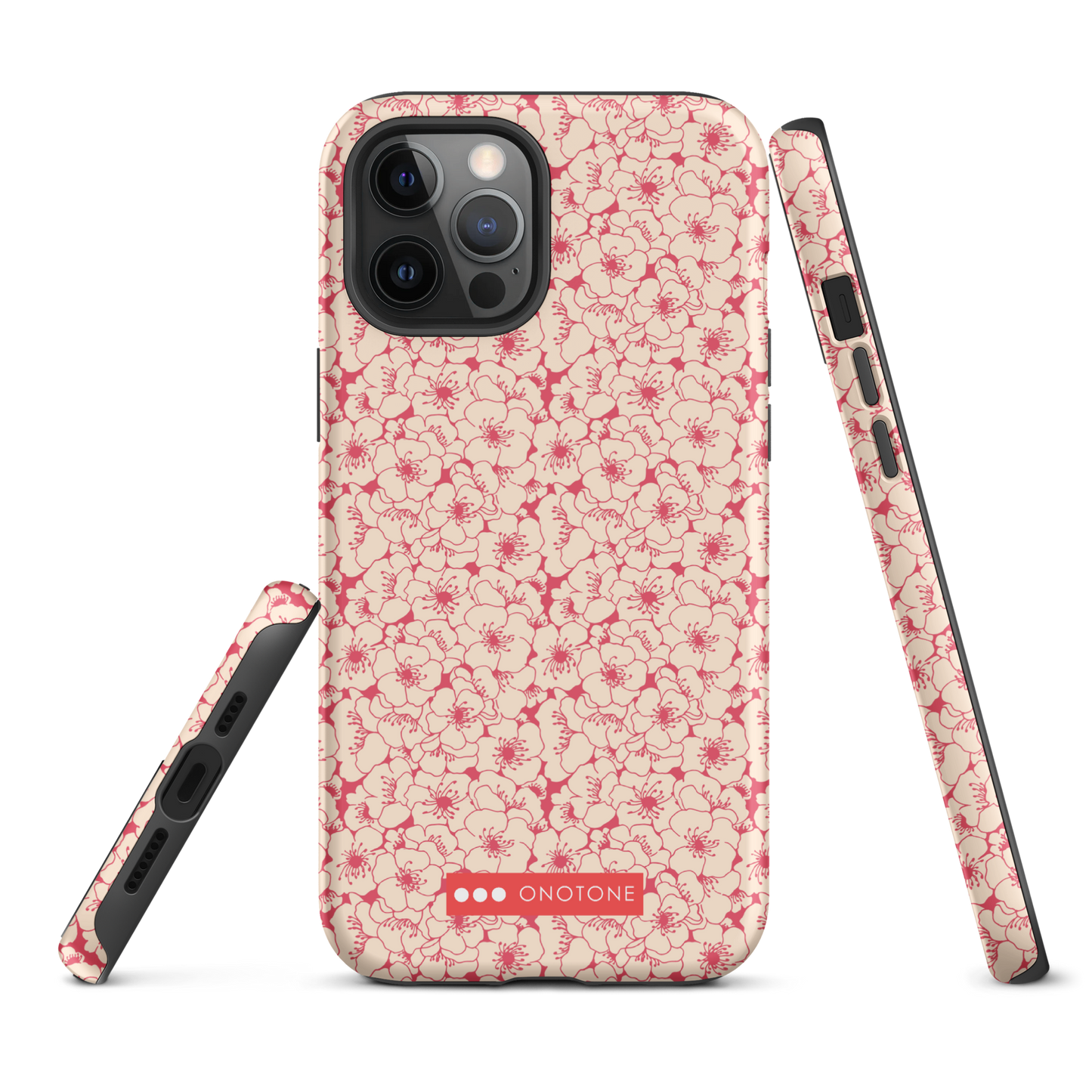 Japanese design indigo iPhone® Case with sakura patterns