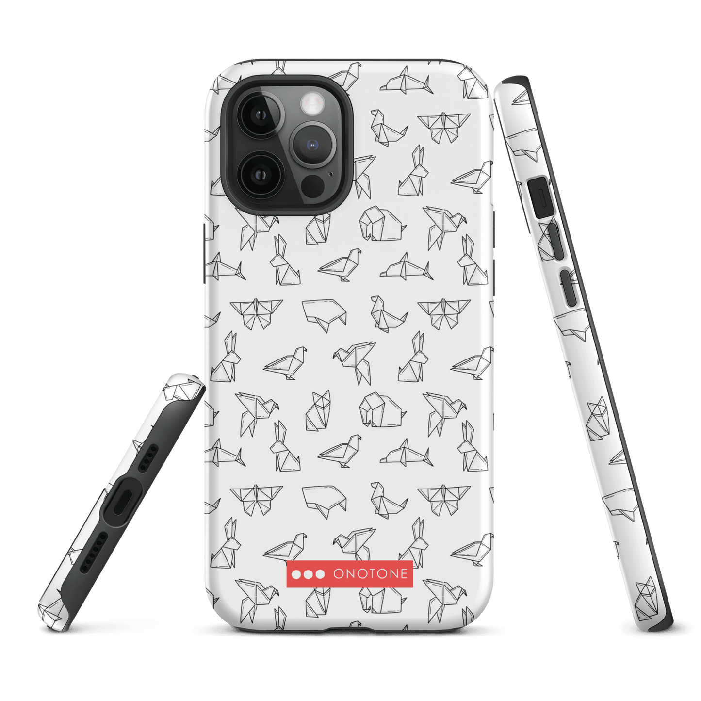 Japanese design indigo iPhone® Case with origami patterns  (IND-037)