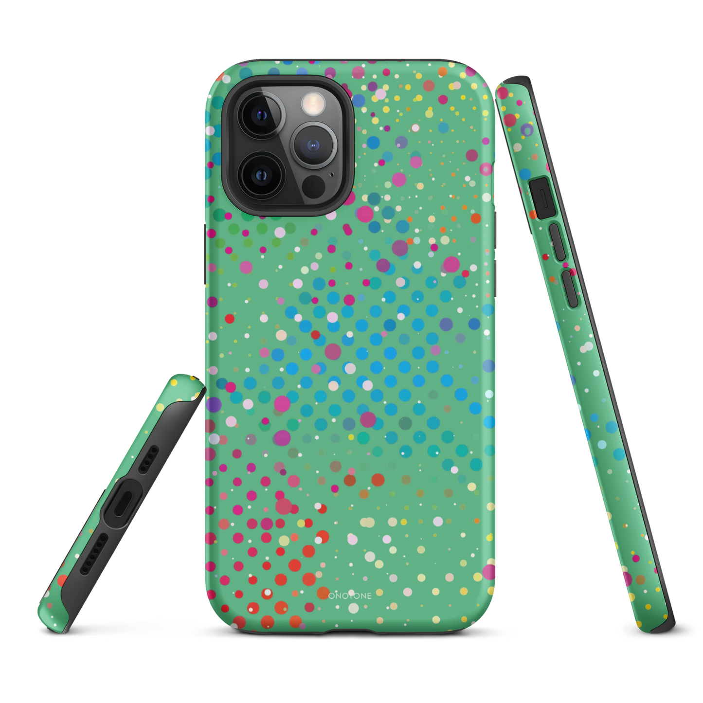 Medium Aquamarine Polka Dot iPhone 13 mini Case