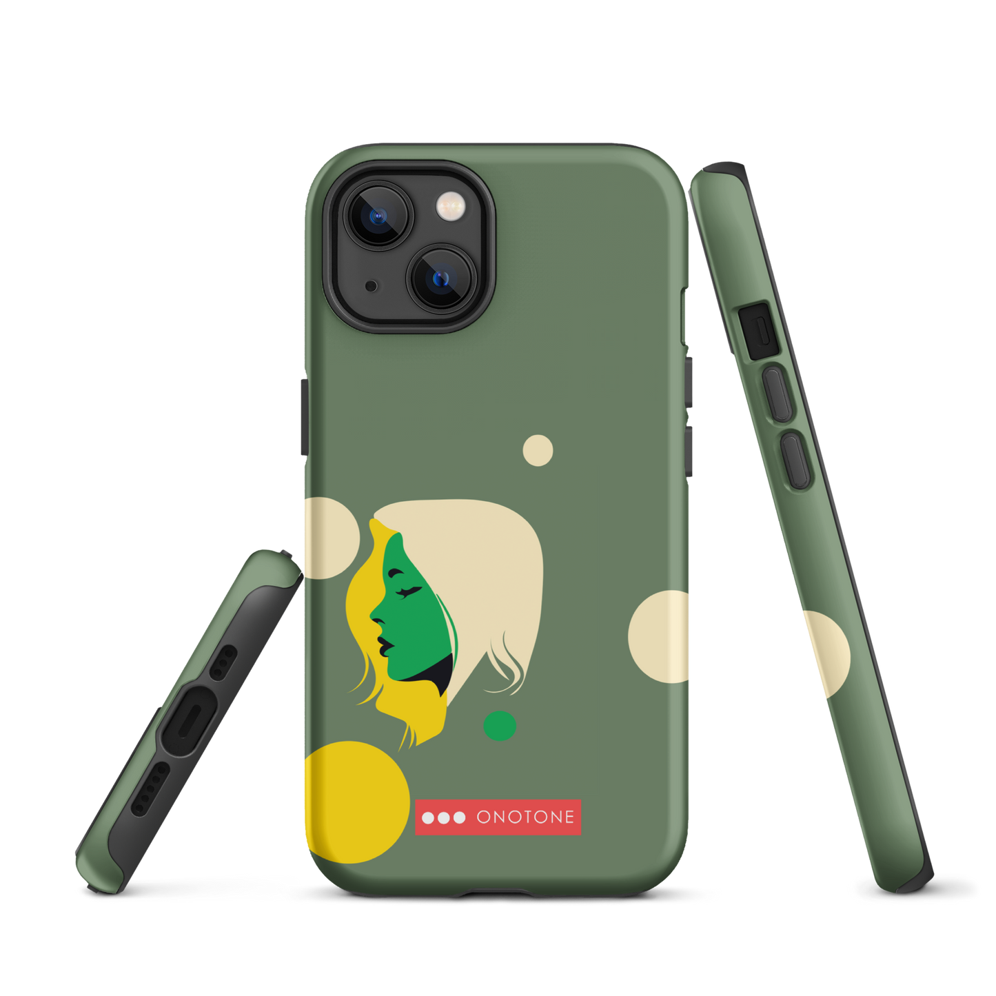 Dual Layer green modern iPhone® Case