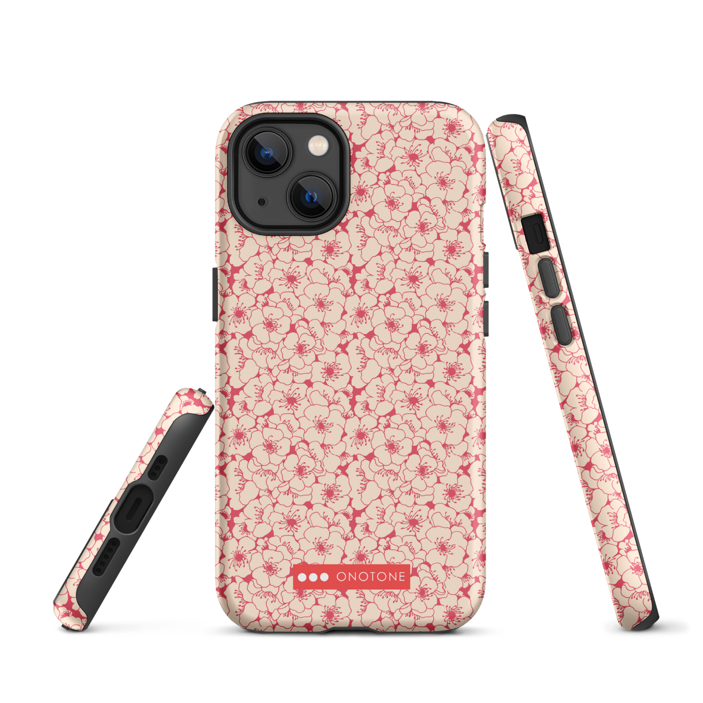 Japanese design indigo iPhone® Case with sakura patterns