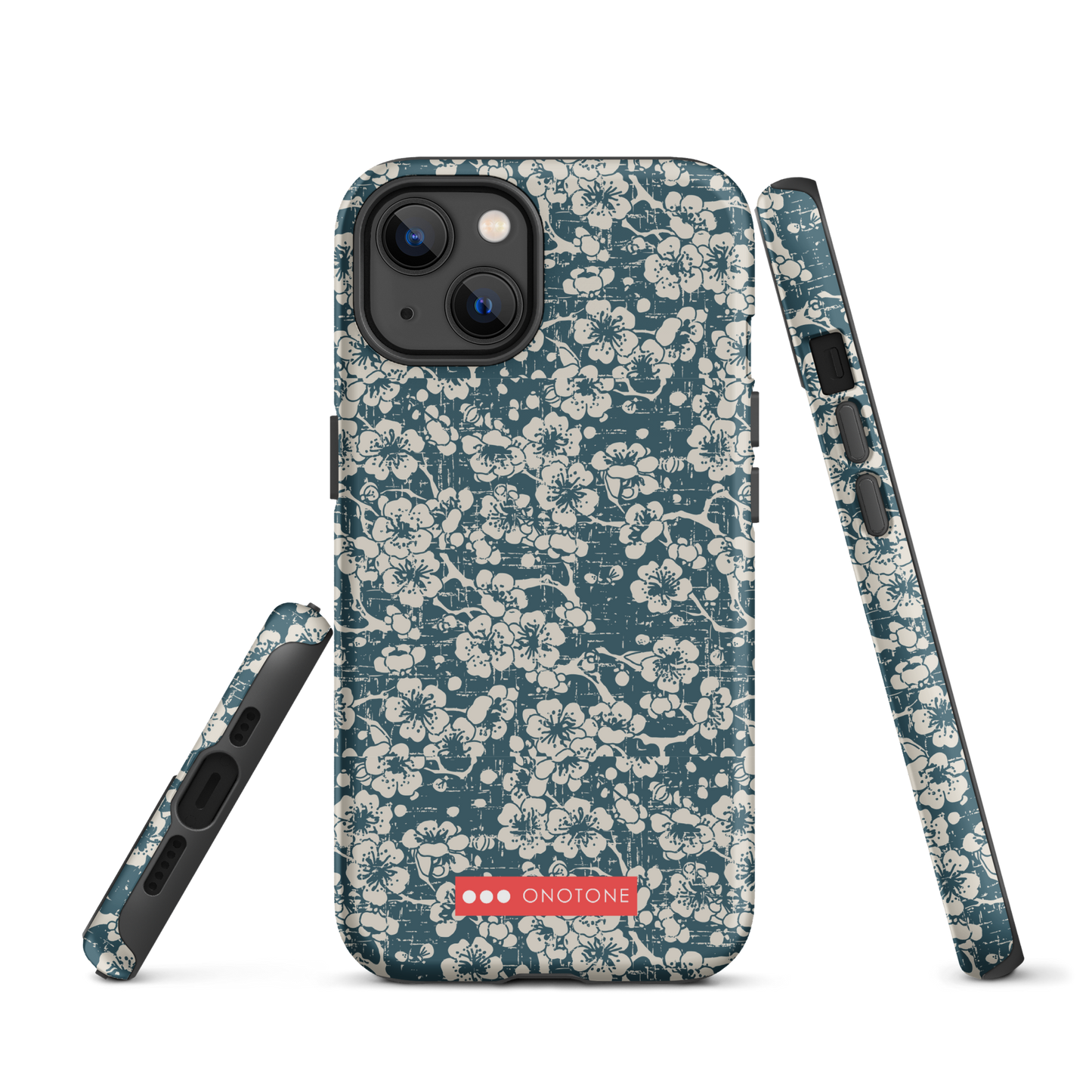 Japanese design indigo iPhone® Case with blue sakra patterns