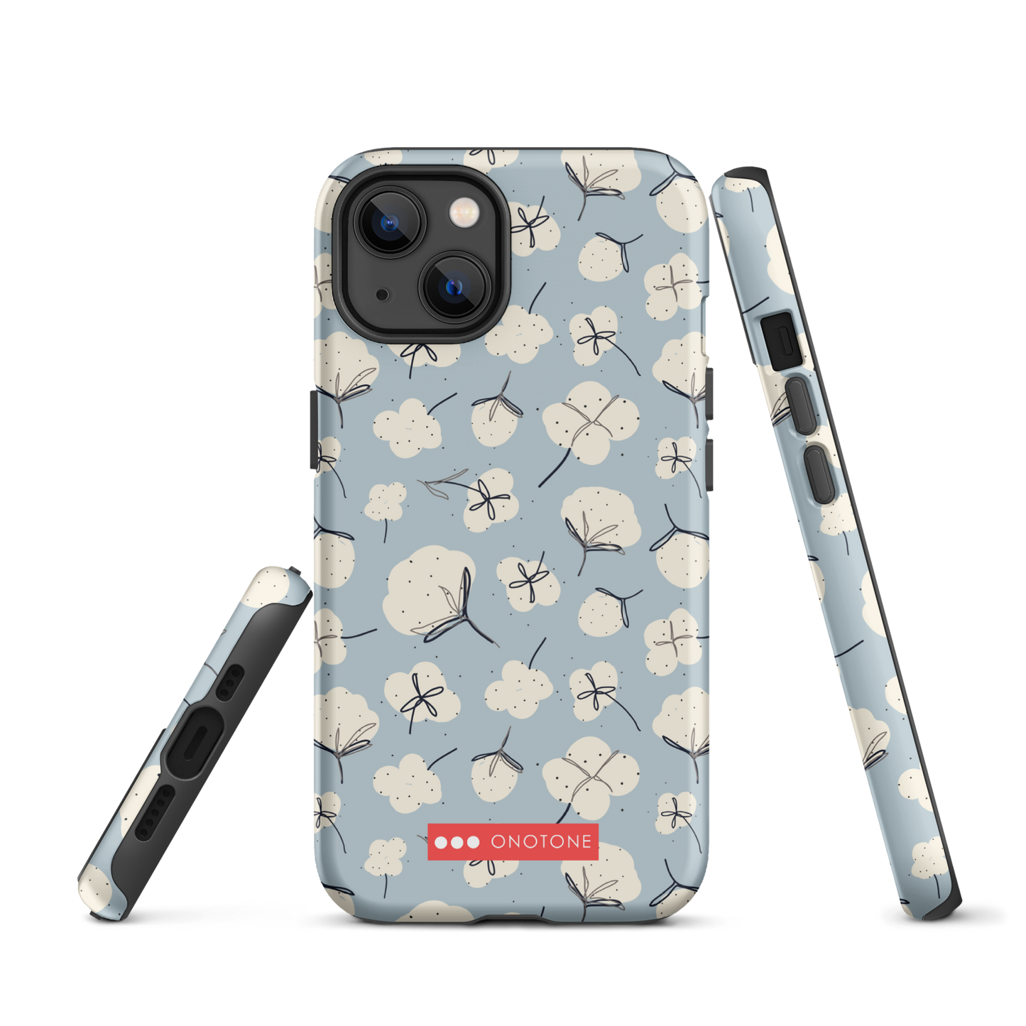 Japanese design indigo iPhone® Case with floral patterns