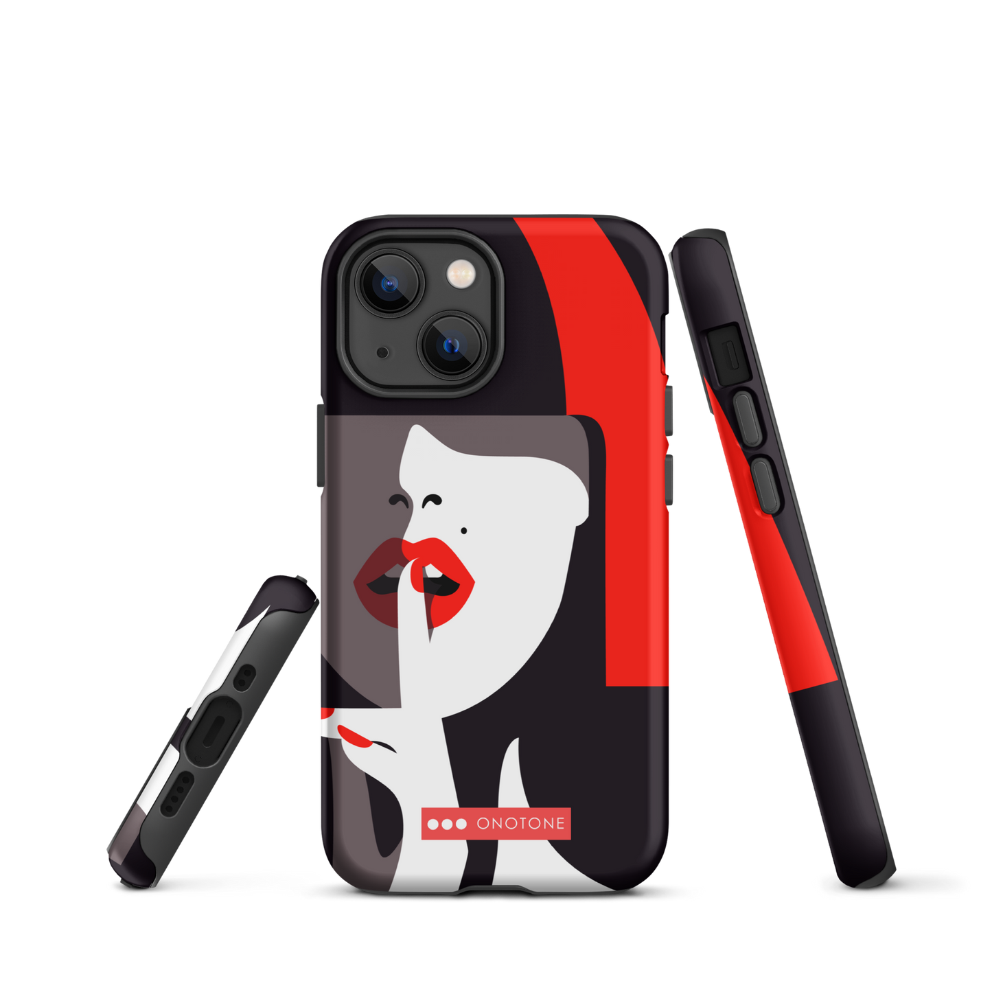 Dual Layer black modern iPhone® Case