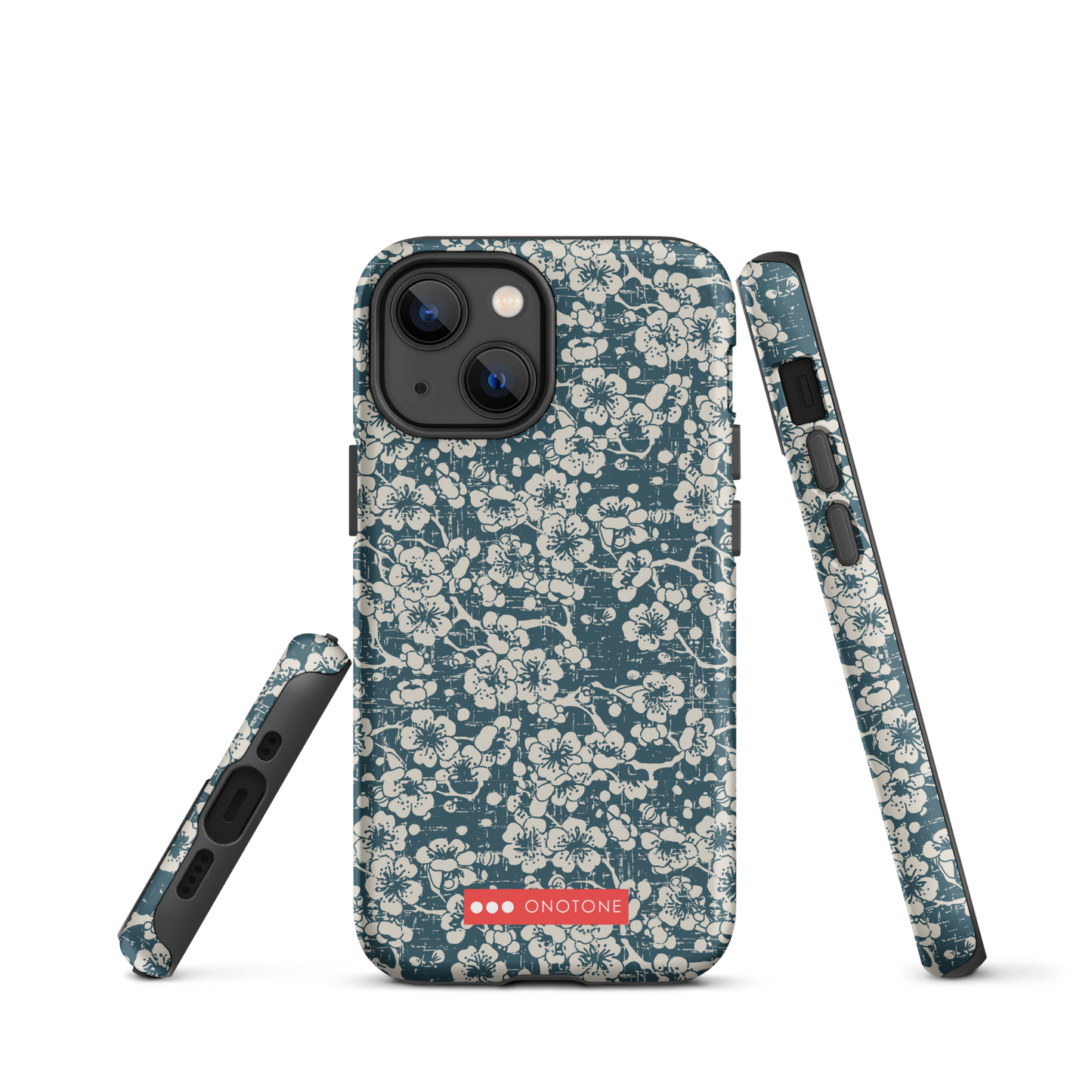 Japanese design indigo iPhone® Case with blue sakra patterns