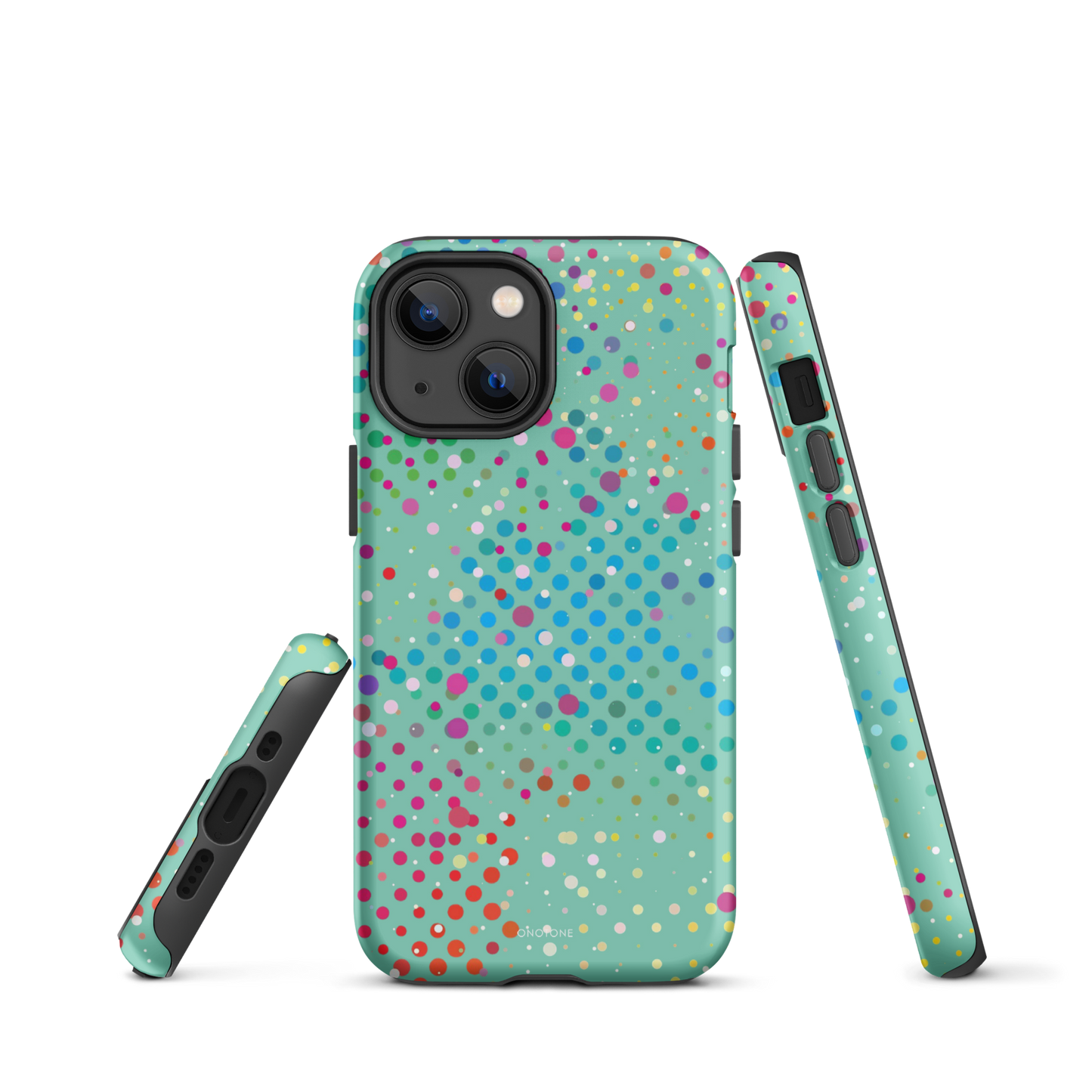 Middle Blue Green Polka Dot iPhone 13 Case