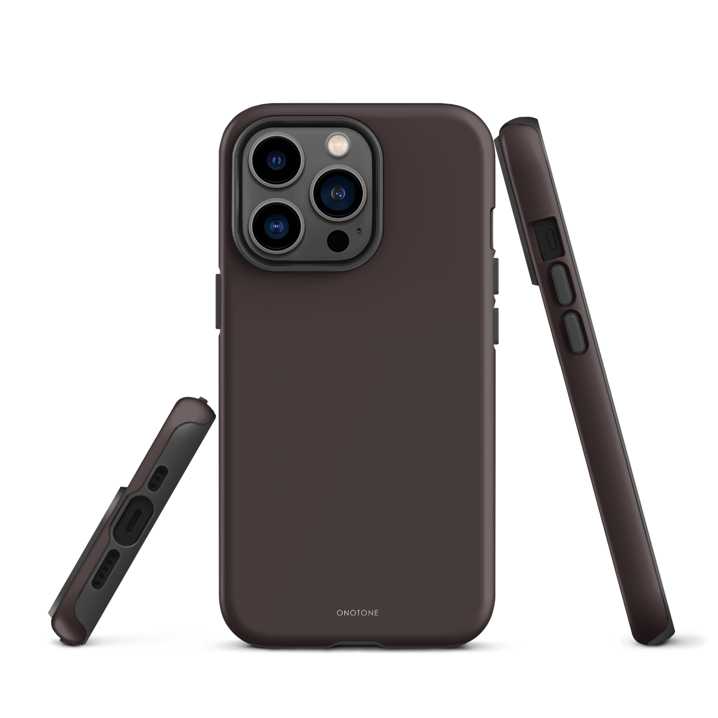 TAUPE BROWN MINIMALIST IPHONE® CASE - PANTONE® CHOCOLATE PLUM