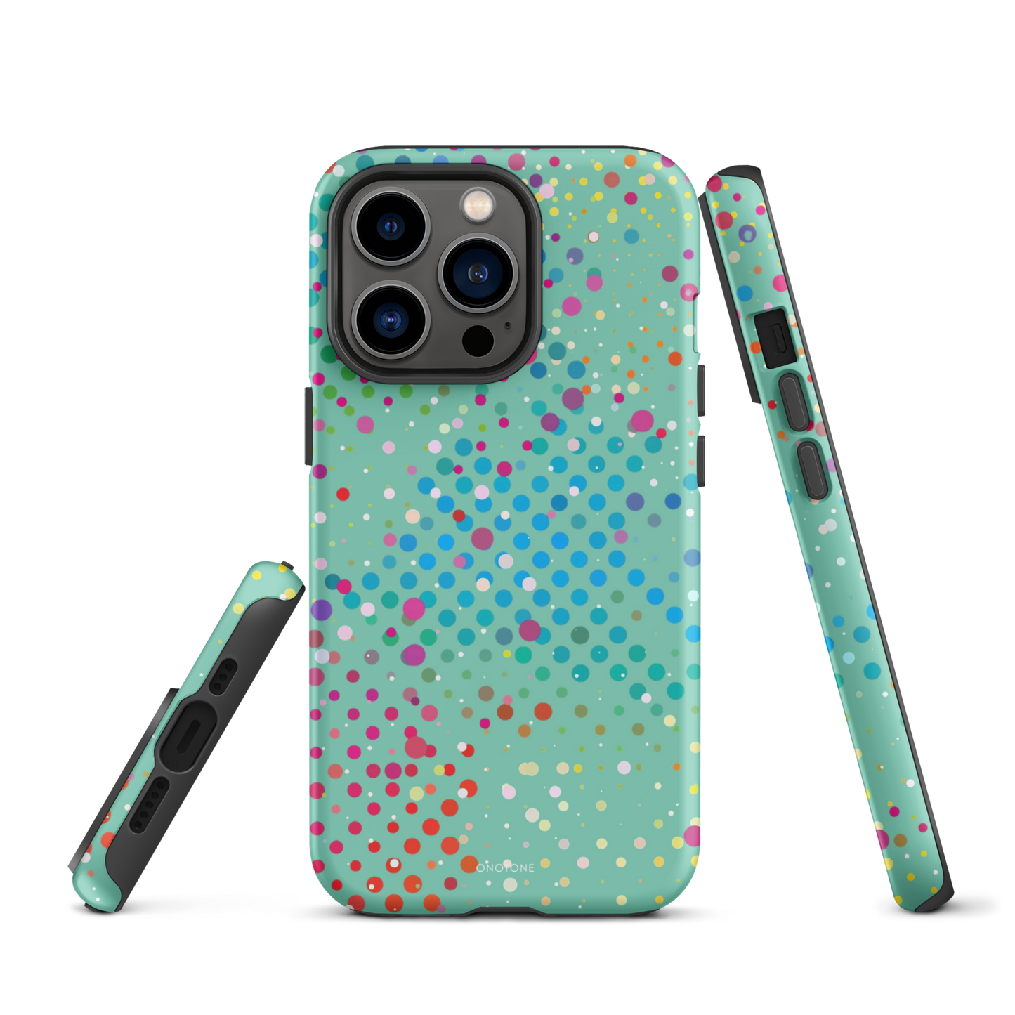 Middle Blue Green Polka Dot iPhone 13 Pro Max Case