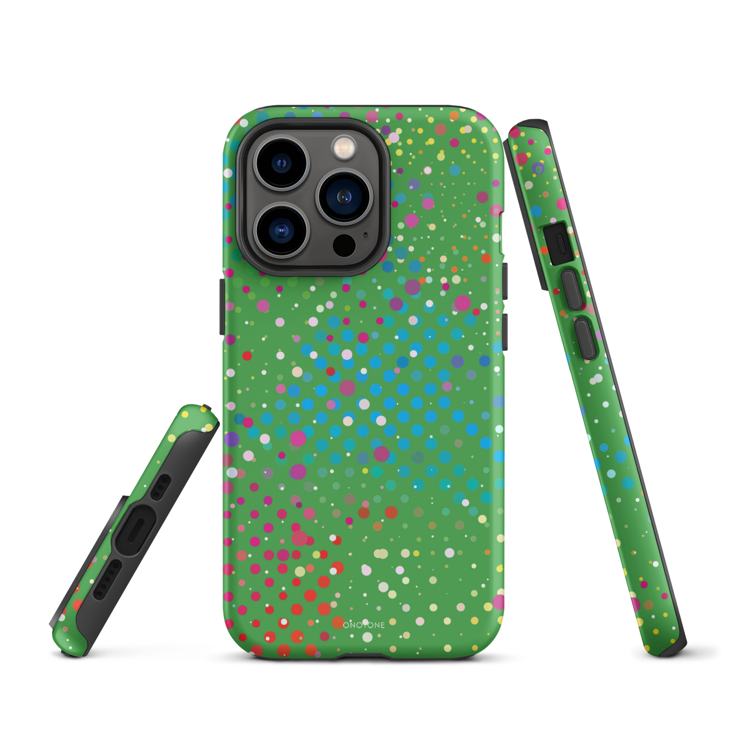 Dark Pastel Green Polka Dot iPhone 13 Pro Max Case