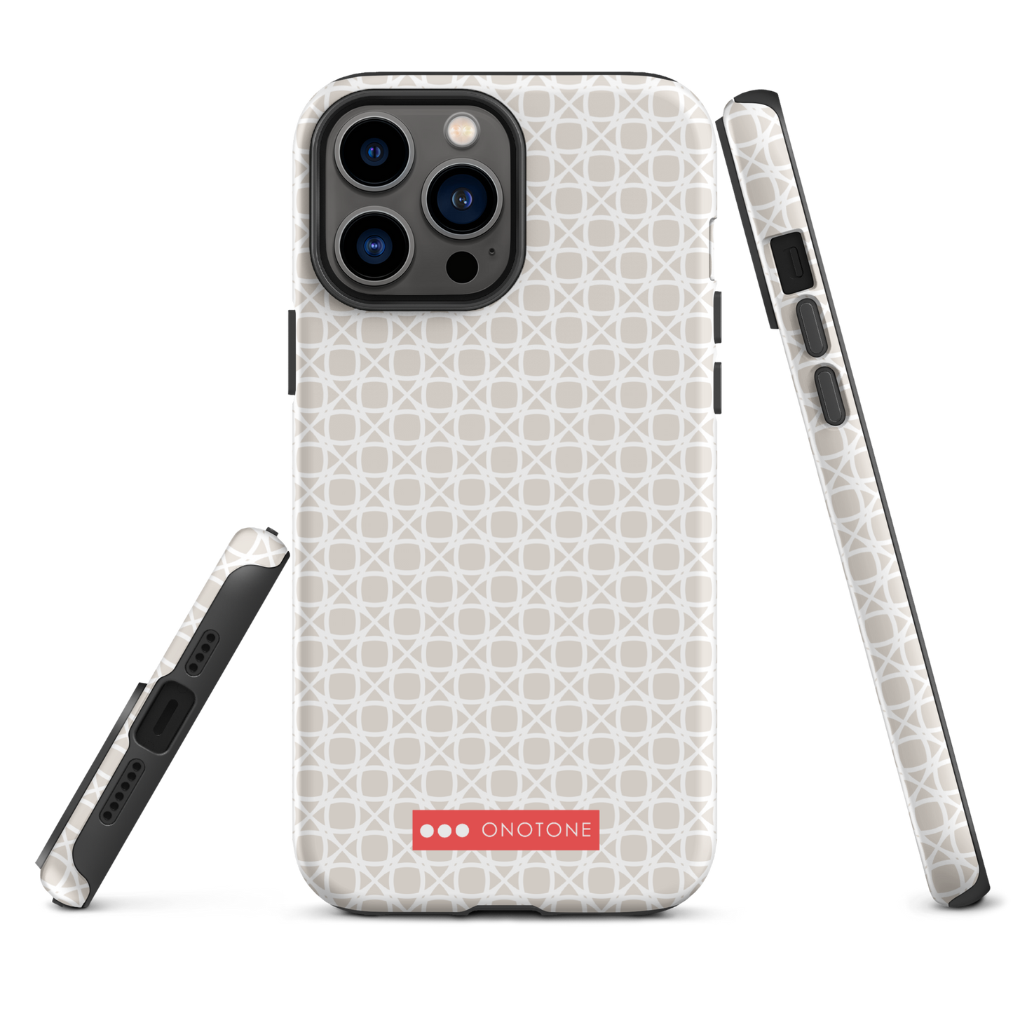 Japanese design indigo iPhone® Case with gray patterns