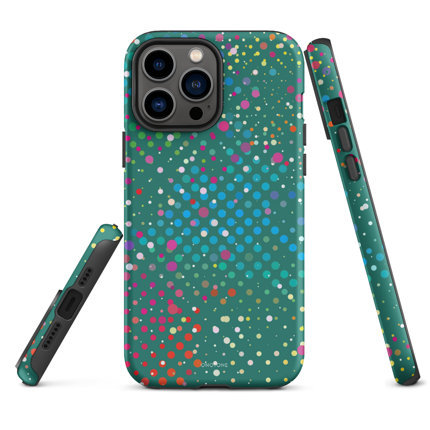 Rain Forest Green Polka Dot iPhone 14 Case