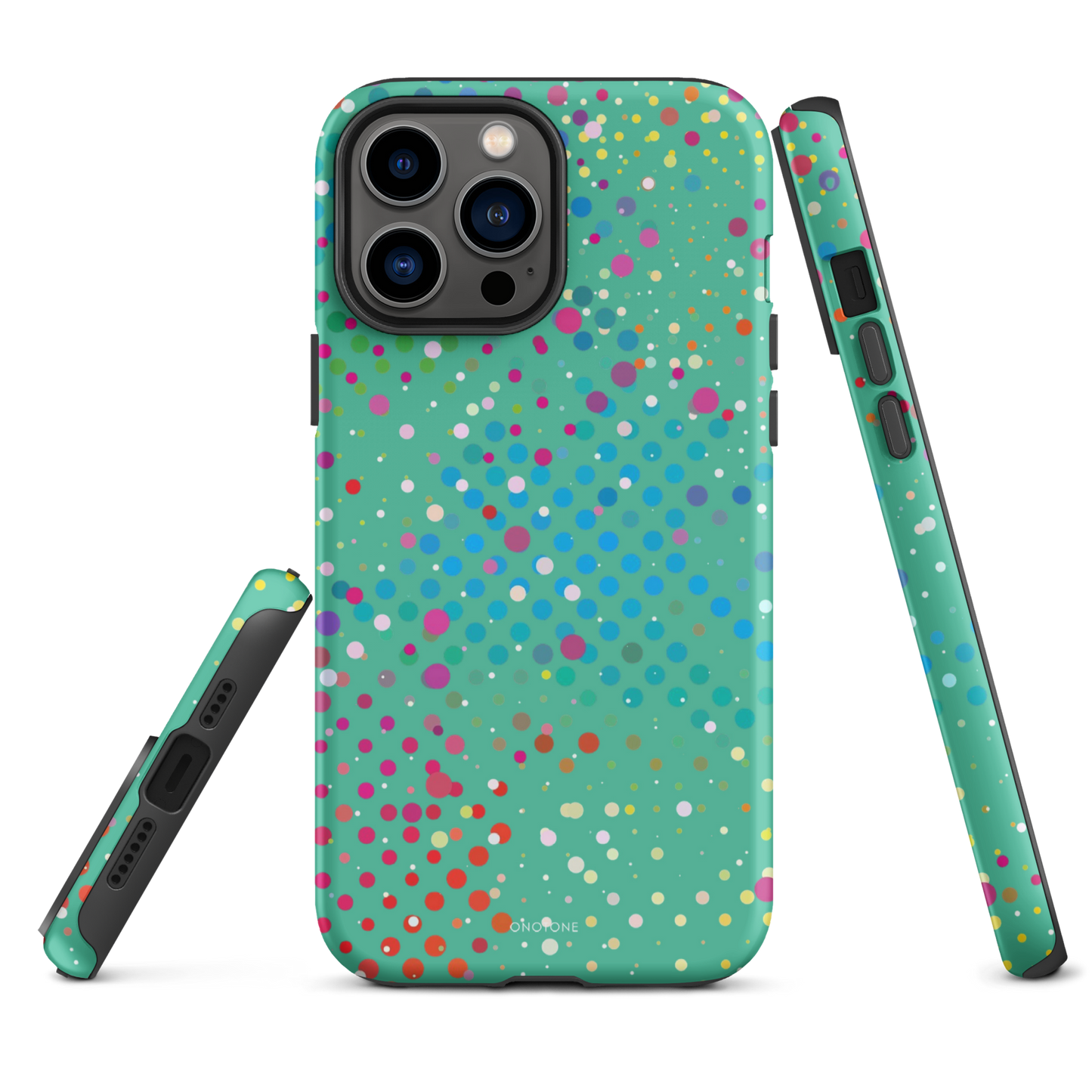 Pearl Aqua Polka Dot iPhone 14 Case
