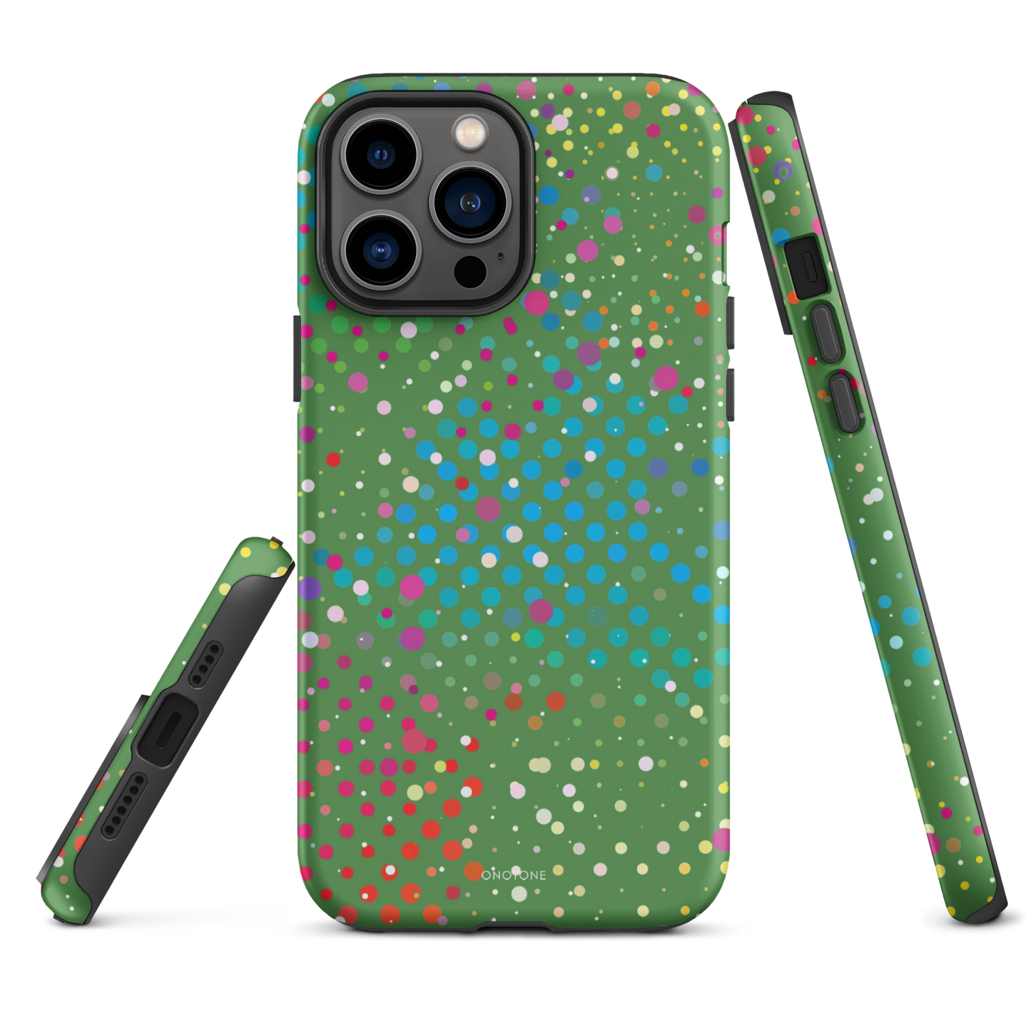 Forest Green Polka Dot iPhone 14 Case